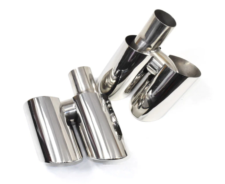 Black Chrome Brushed Exhaust Tips Tailpipe For Porsche 970 Panamera 2010-2013 et167 - Image 13