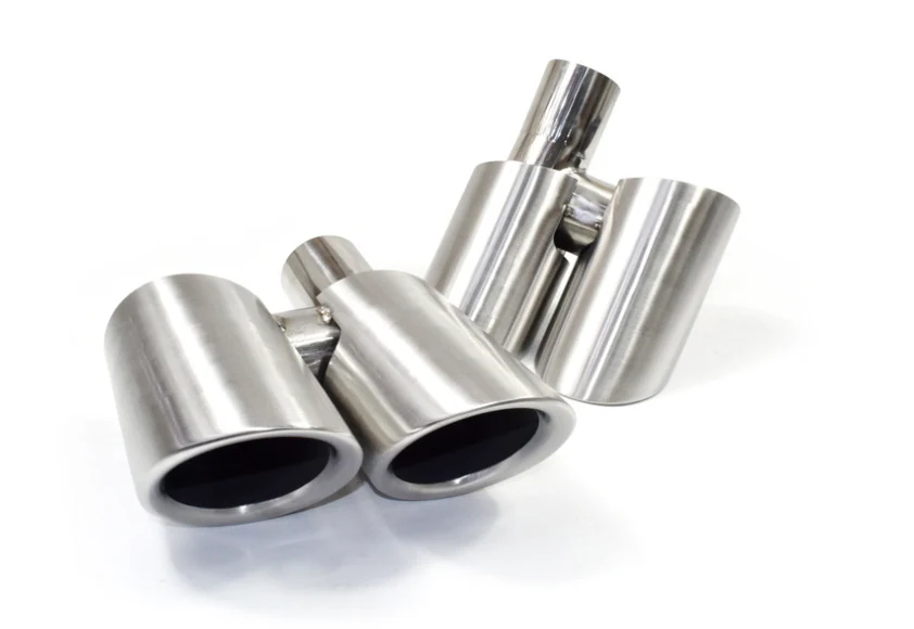 Black Chrome Brushed Exhaust Tips Tailpipe For Porsche 970 Panamera 2010-2013 et167 - Image 14