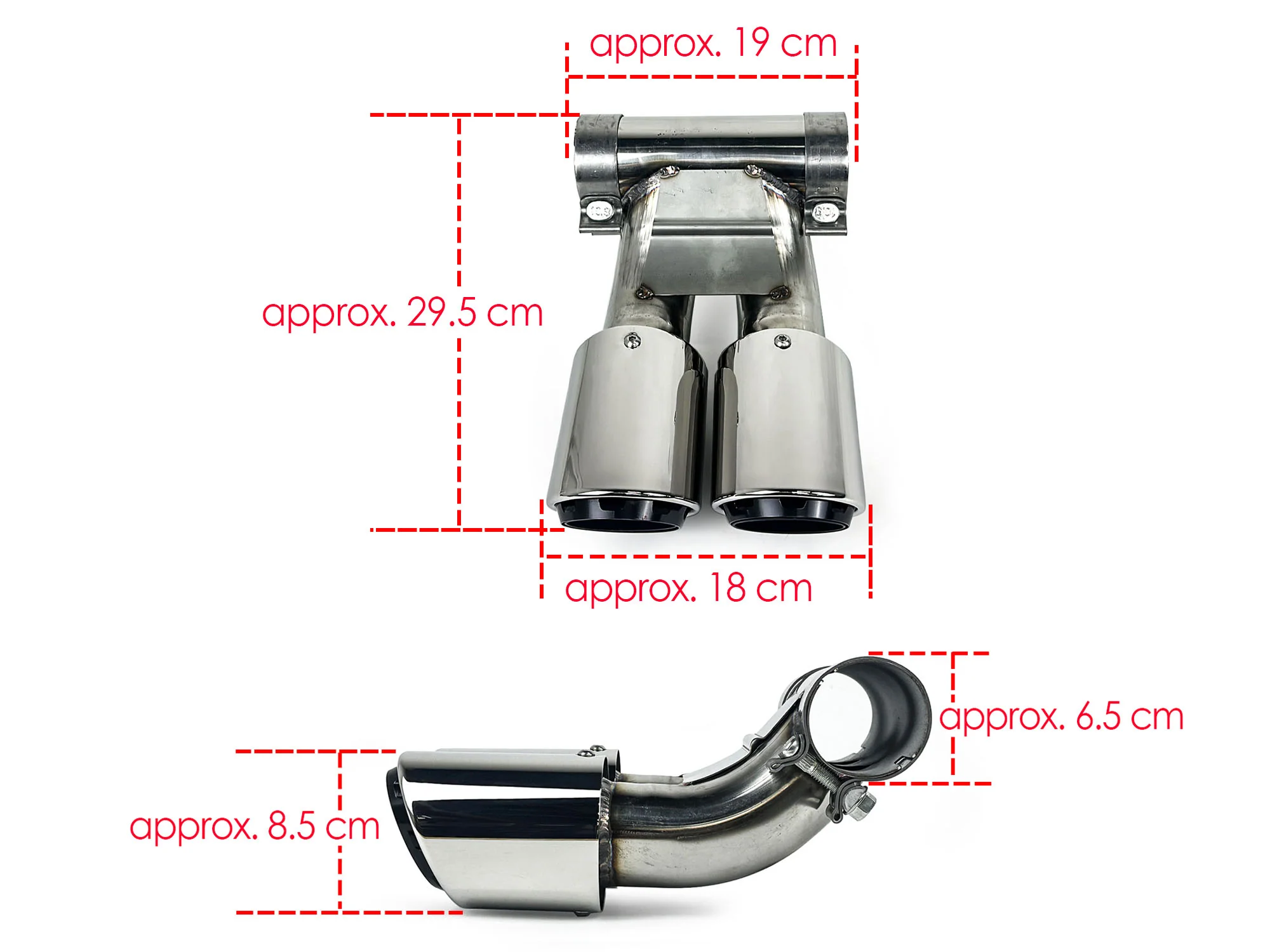 Chrome Exhaust Muffler Tips For Porsche 981 Cayman Boxster 2013-2016 et186 - Image 10