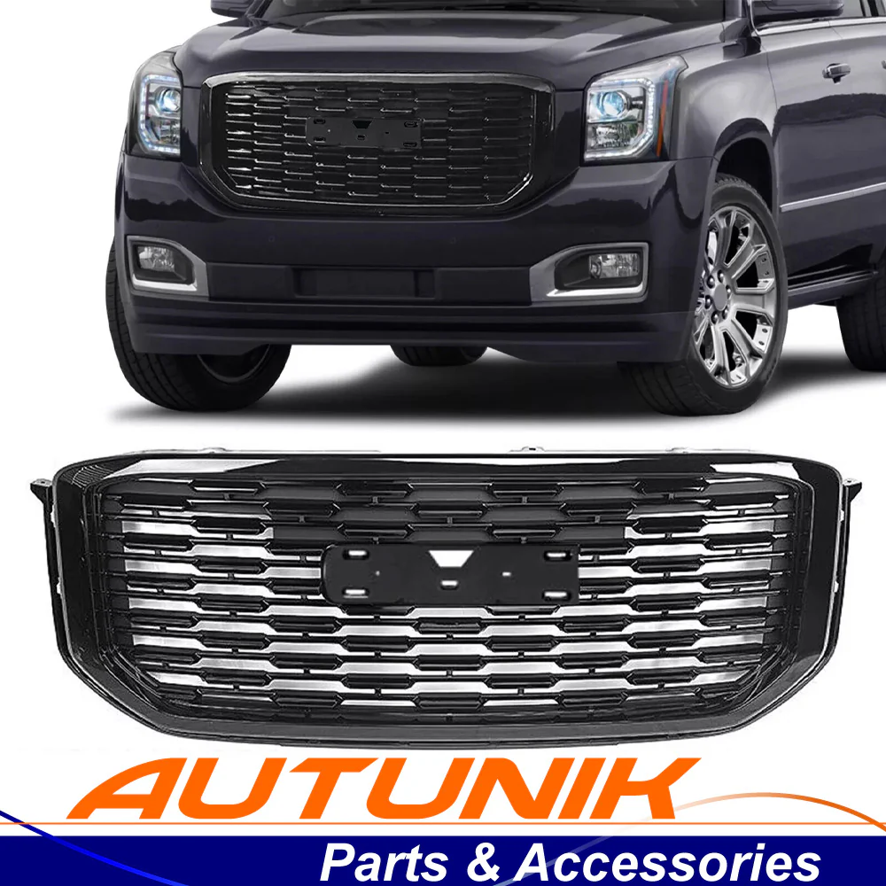 Honeycomb Black Front Grille for 2015-2020 GMC Yukon / Yukon XL
