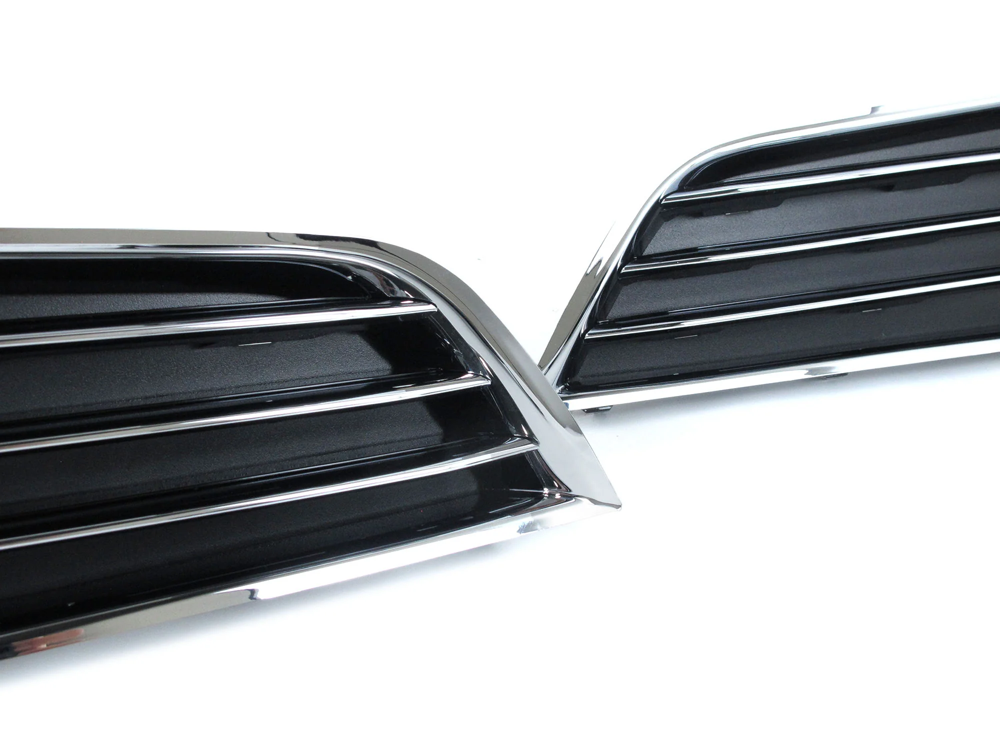 Chrome/Black Fog Light Cover Grille Trim w/ ACC Dummy Cap for 2011-2014 Audi A8 D4 - Image 10
