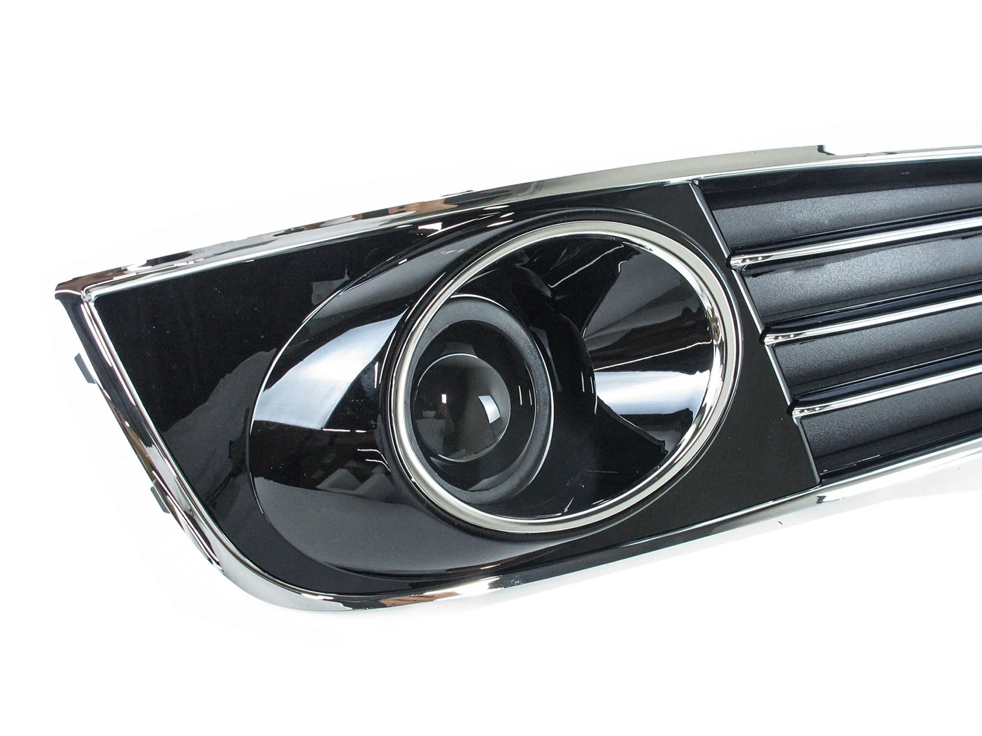 Chrome/Black Fog Light Cover Grille Trim w/ ACC Dummy Cap for 2011-2014 Audi A8 D4 - Image 7