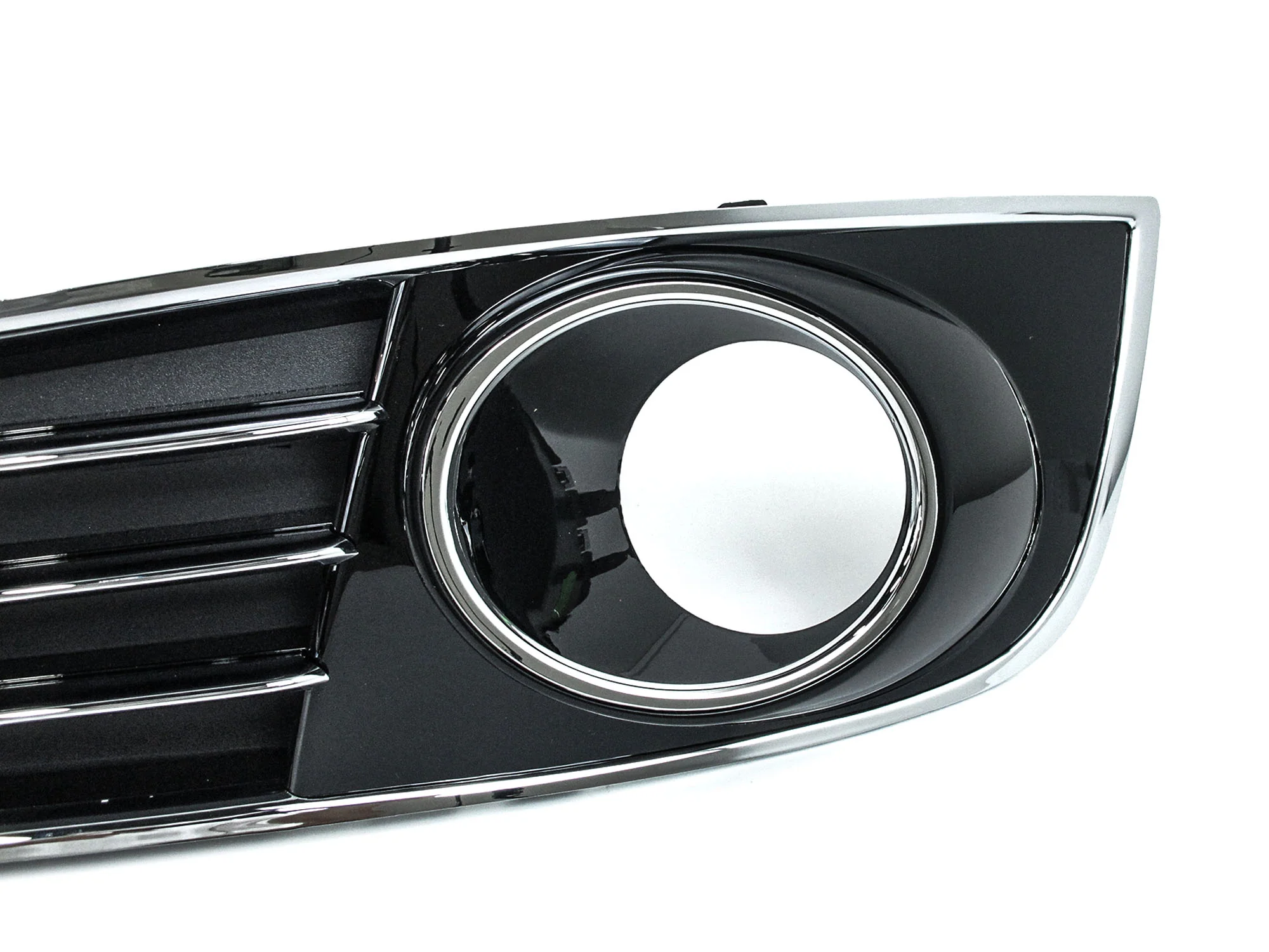 Chrome/Black Fog Light Cover Grille Trim w/ ACC Dummy Cap for 2011-2014 Audi A8 D4 - Image 8