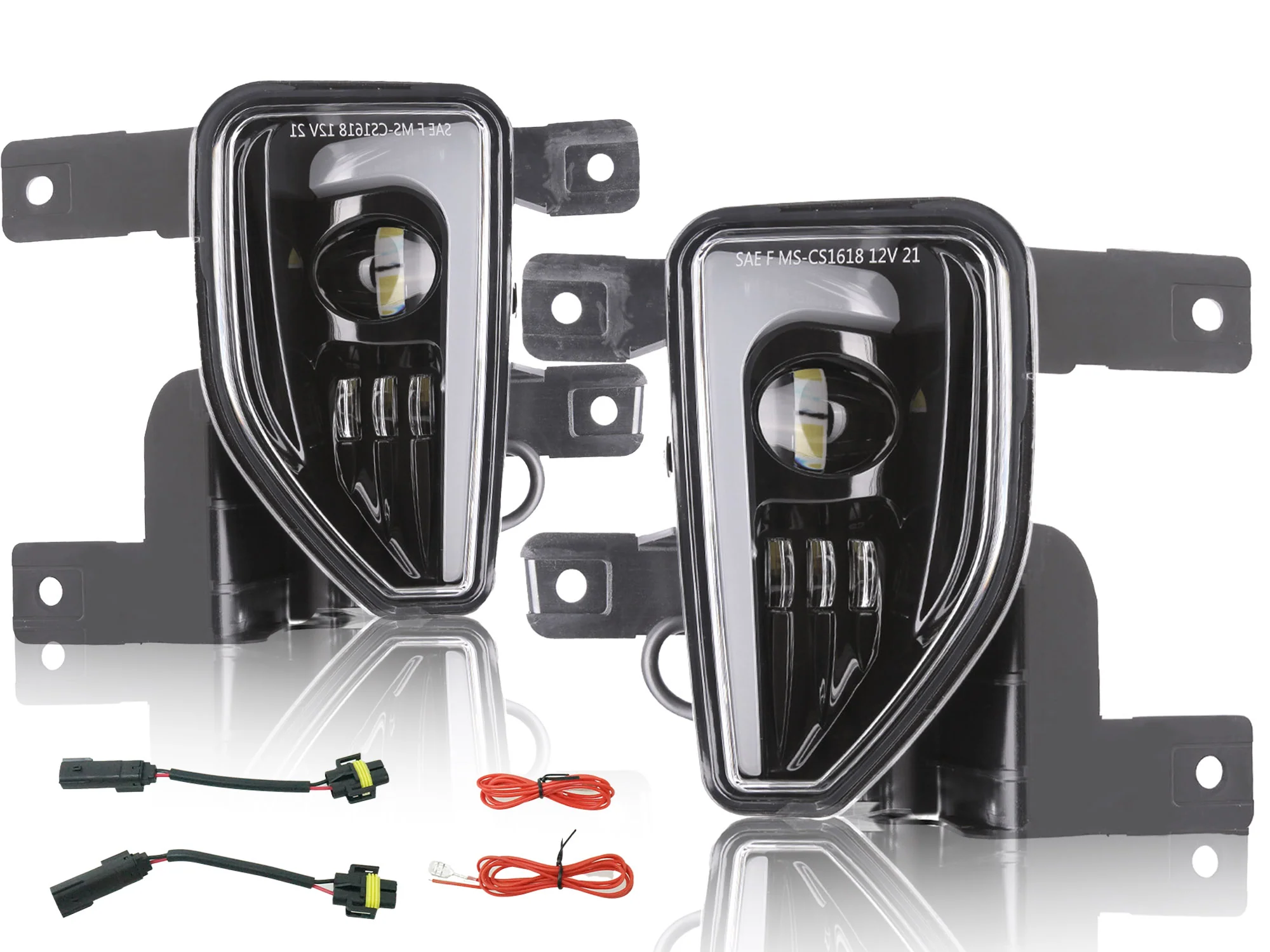 Fog Light Kit w/ Daytime Running Lamps For Chevy Silverado 1500 2016 2017 2018 - Image 3