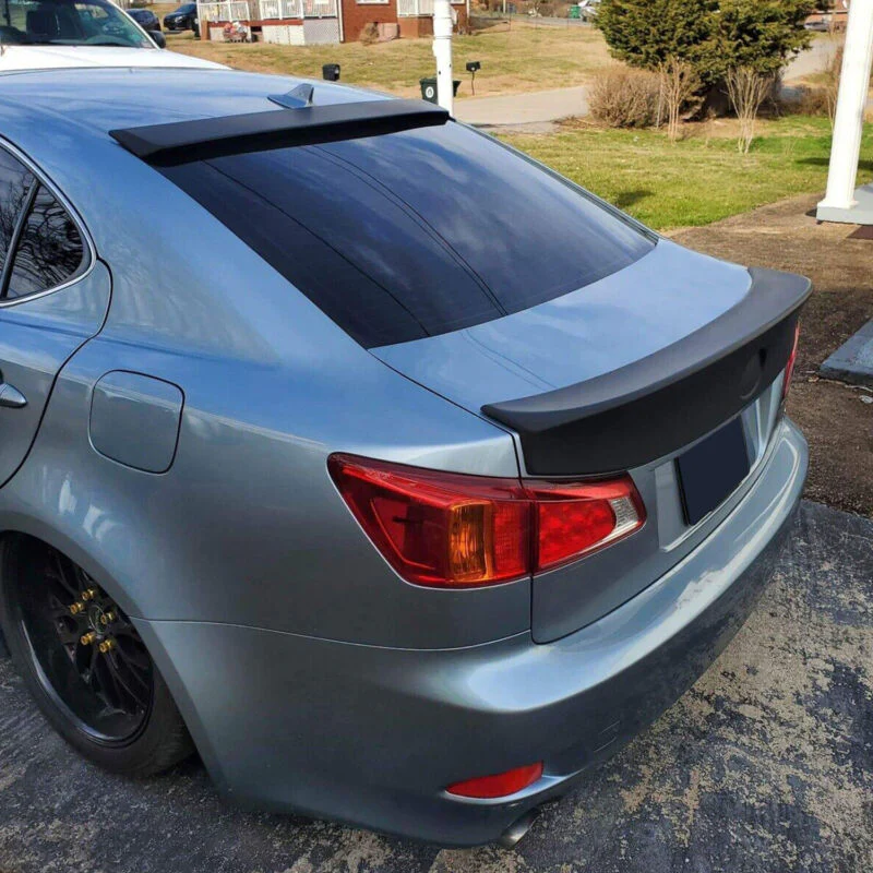 Matte Black Rear Trunk Spoiler + Roof Wing For 2006-2013 Lexus IS250 IS350 IS-F Sedan - Image 3