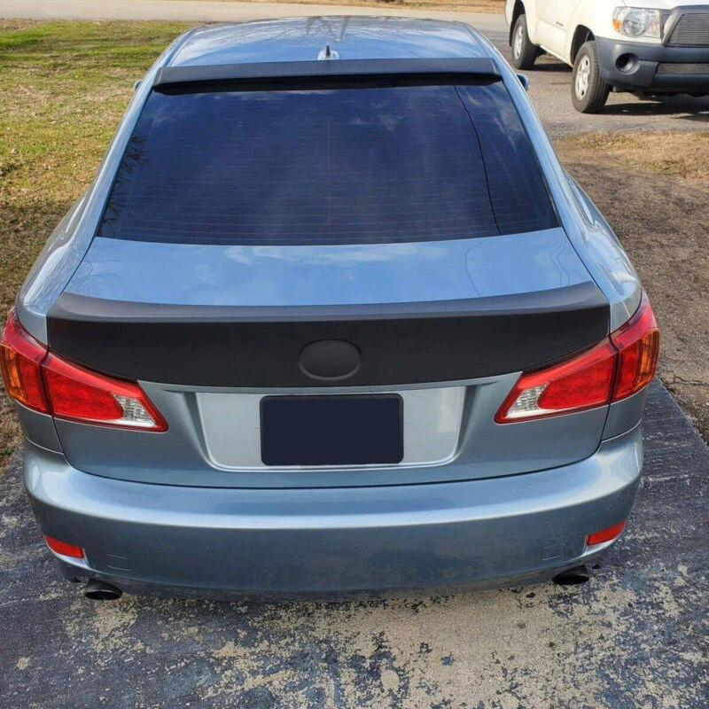 Matte Black Rear Trunk Spoiler + Roof Wing For 2006-2013 Lexus IS250 IS350 IS-F Sedan - Image 4