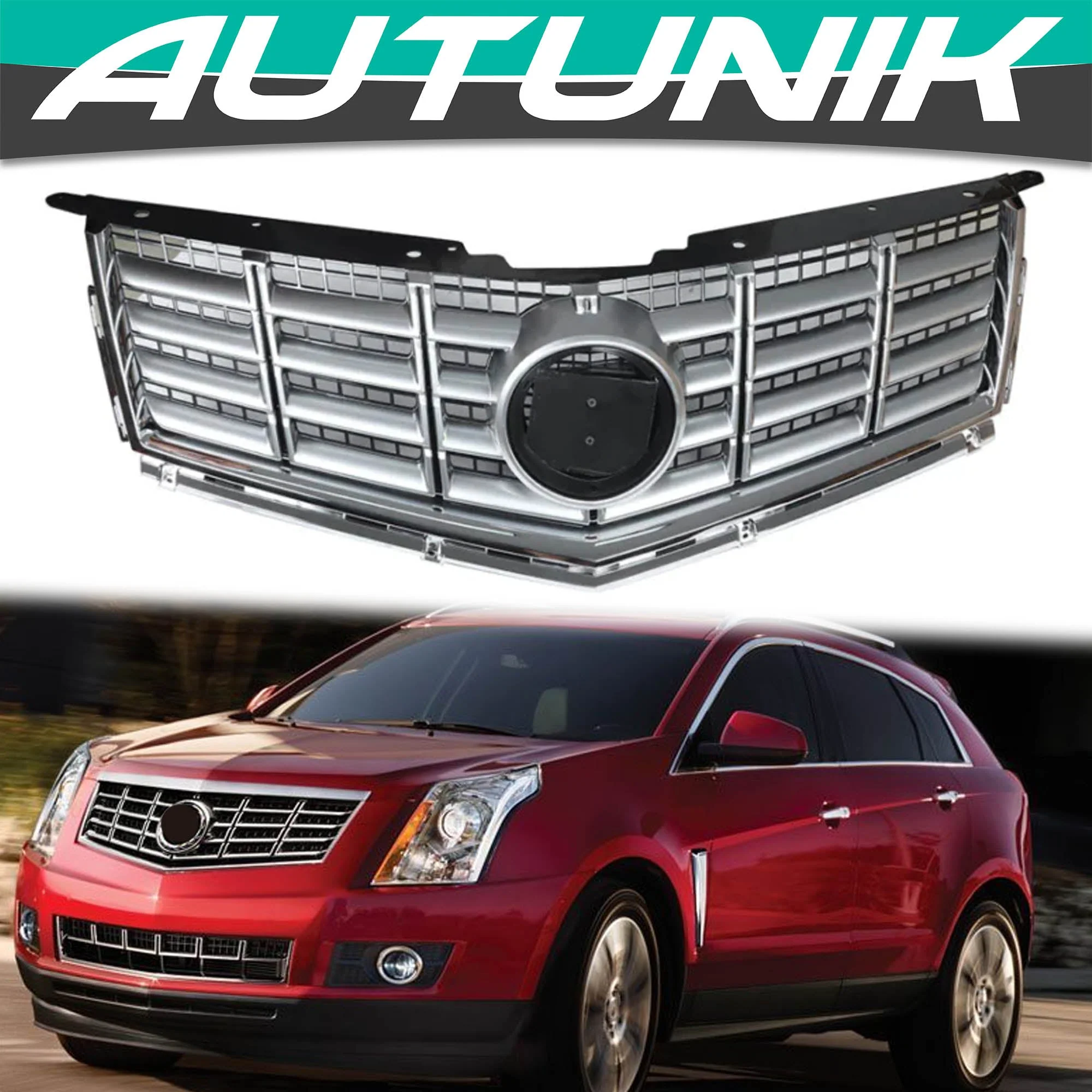Chrome Front Bumper Upper Grille For 2013-2016 Cadillac SRX