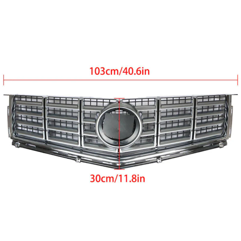 Chrome Front Bumper Upper Grille For 2013-2016 Cadillac SRX - Image 3