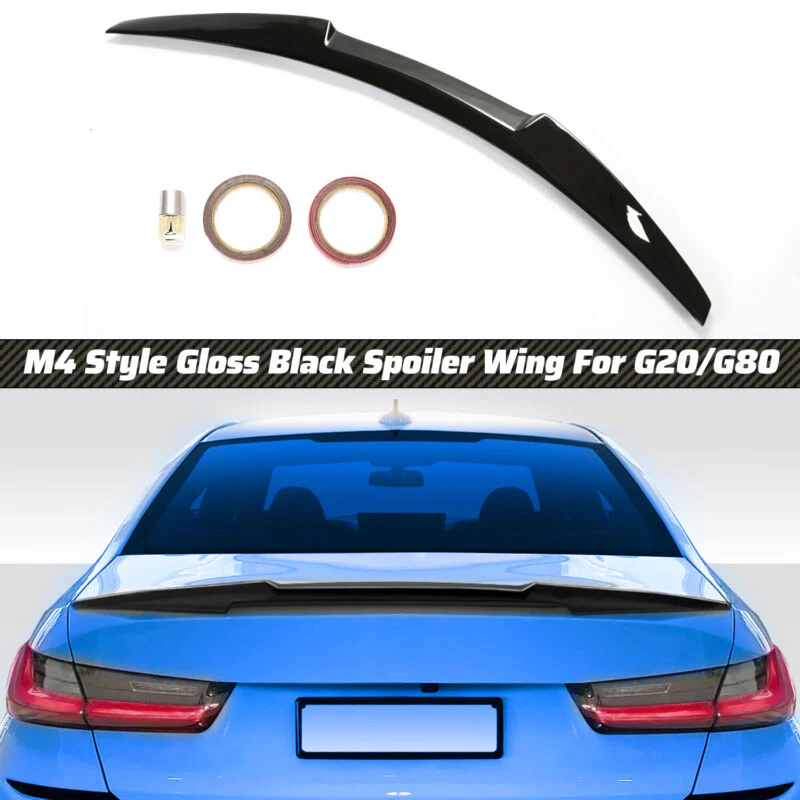 Gloss Black Rear Spoiler Wing for BMW 3-Series G20 m340i 330i 2019-2024 - Image 3