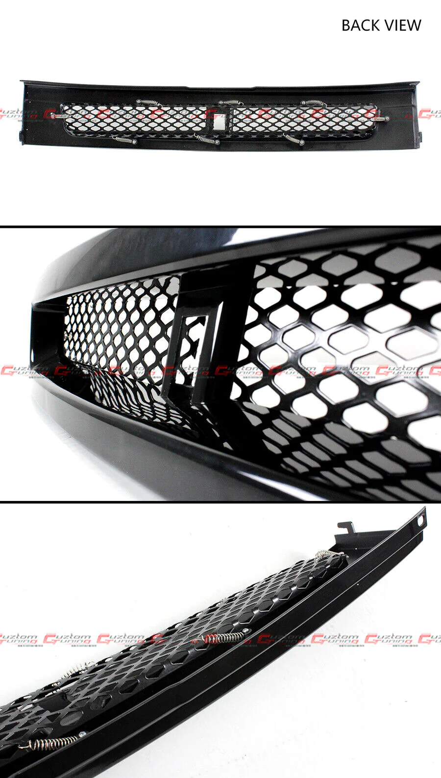 For 2004-2007 Scion XB BB Gloss Black Front Bumper Grille w/ Metal Mesh - Image 2