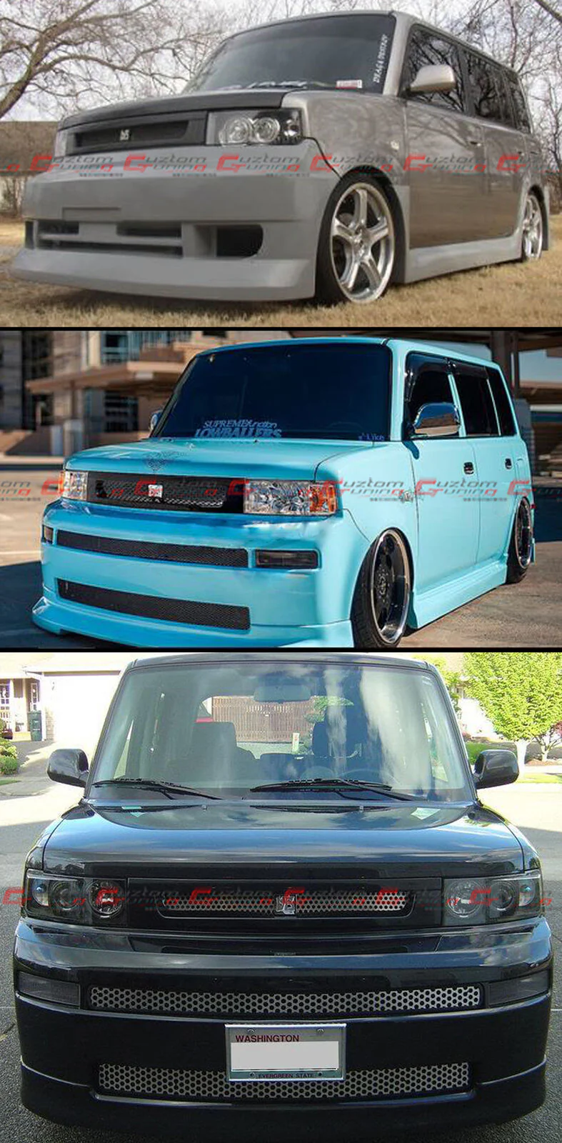 For 2004-2007 Scion XB BB Gloss Black Front Bumper Grille w/ Metal Mesh - Image 3