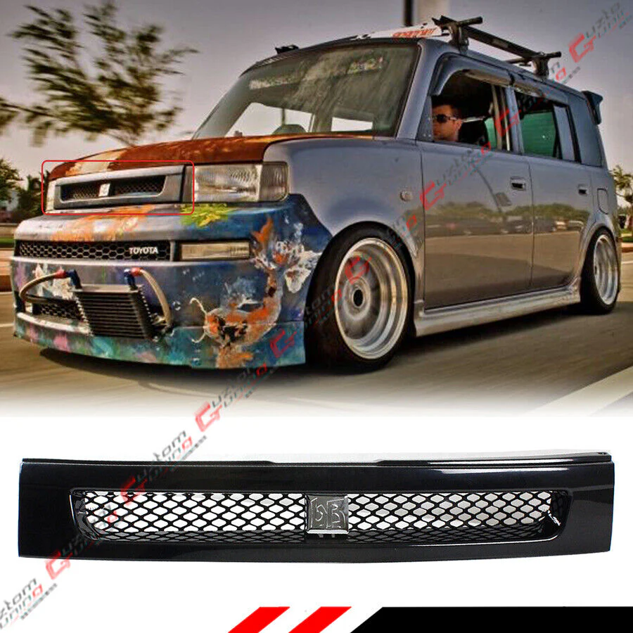 For 2004-2007 Scion XB Gloss Black Front Hood Mesh Grille Bumper Grill - Image 2