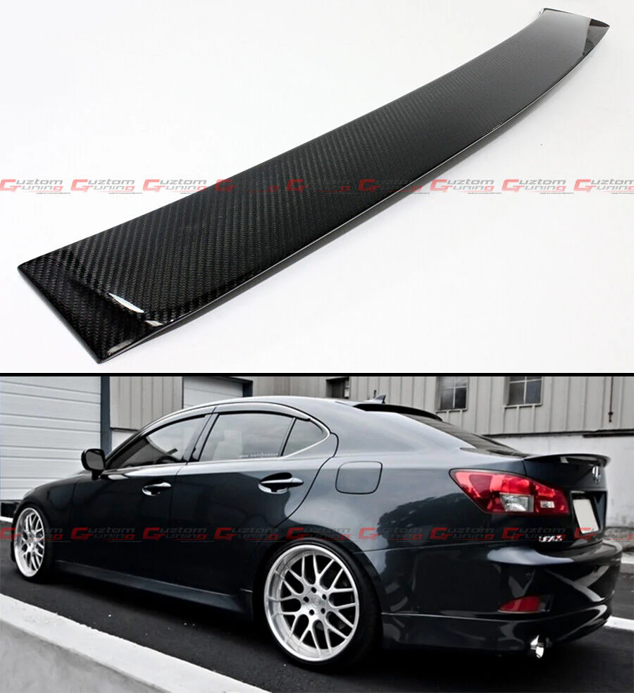 For 2006-2013 Lexus IS250 IS350 ISF Real Carbon Fiber Rear Top Window Roof Spoiler Wing - Sedan Only