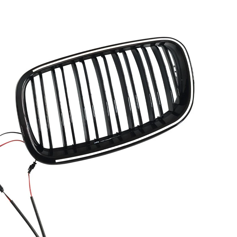 For 2007-2013 BMW X5 E70 X6 E71 Front LED Grille Bumper Grill Radiator Gloss Black - Image 5
