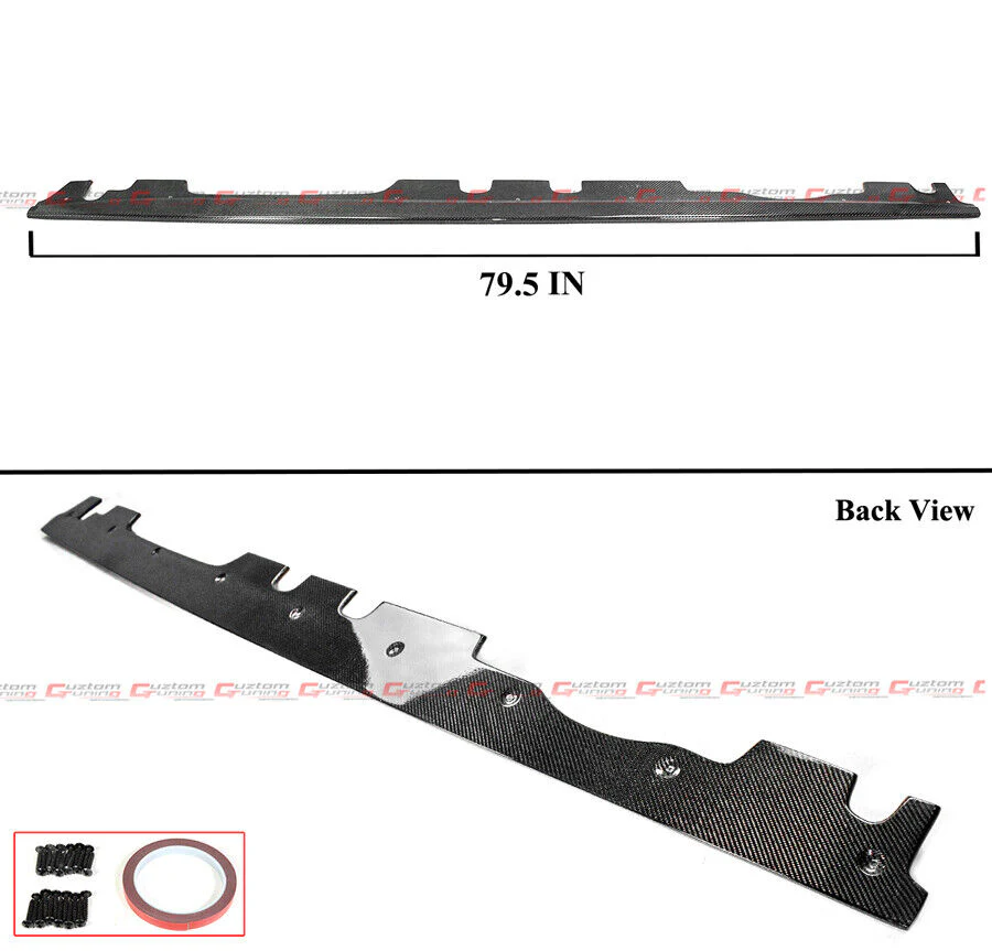 For 2008-2013 BMW E92 E93 M3 Carbon Fiber Side Skirt Extension Splitters - Image 2