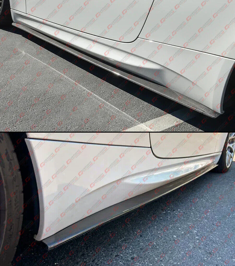 For 2008-2013 BMW E92 E93 M3 Carbon Fiber Side Skirt Extension Splitters - Image 4