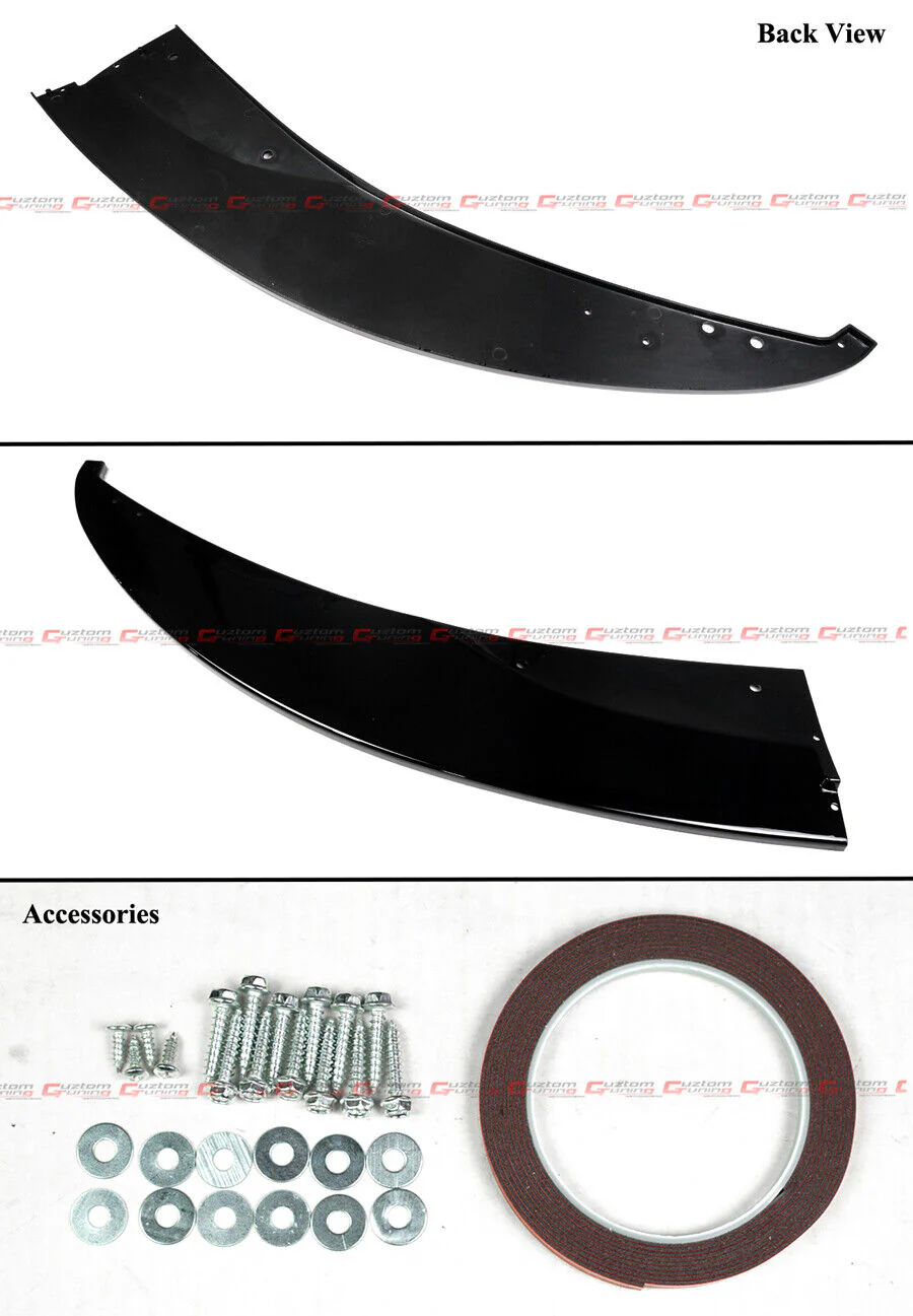 For 2008-2013 BMW M3 E90 E92 E93 Gloss Black Front Bumper Lip Splitter Kit - Image 3