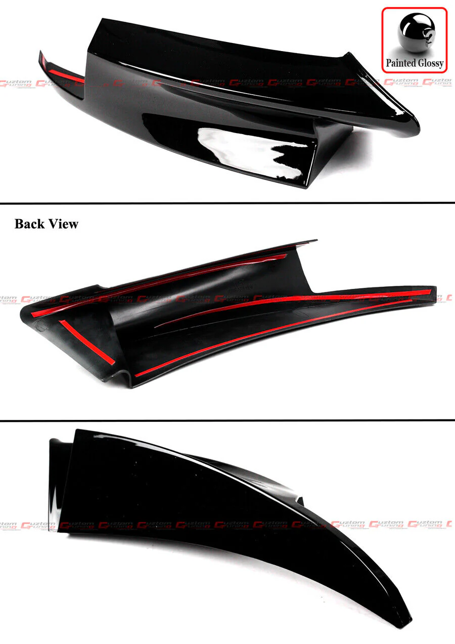 For 2008-2013 BMW M3 E90 E92 E93 Gloss Black Front Bumper Lip Splitter Kit - Image 4