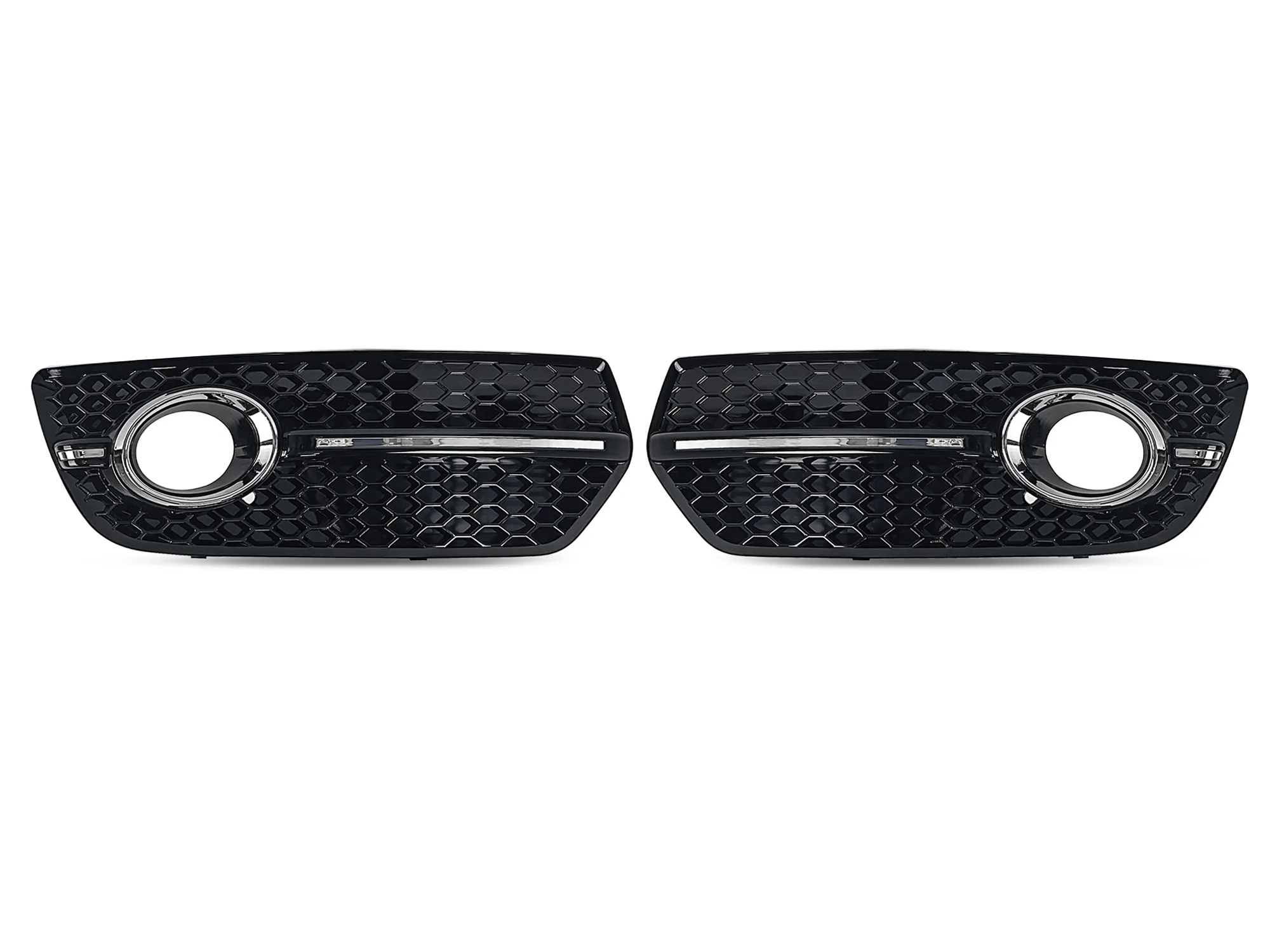 For 2009-2012 Audi Q5 W/O S-Line Pkg Fog Light Cover Grill Gloss Black SQ5 Style - Image 4