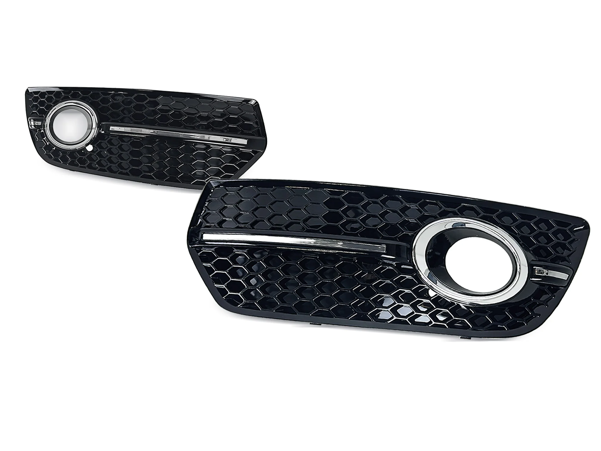 For 2009-2012 Audi Q5 W/O S-Line Pkg Fog Light Cover Grill Gloss Black SQ5 Style - Image 5