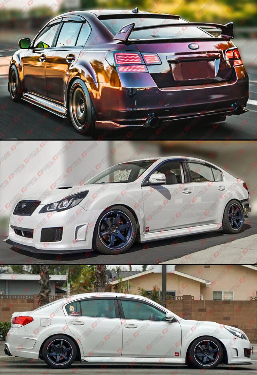 For 2010-2014 Subaru Legacy Sedan 5th Gen Matt Black Side Skirt Extension - Image 4