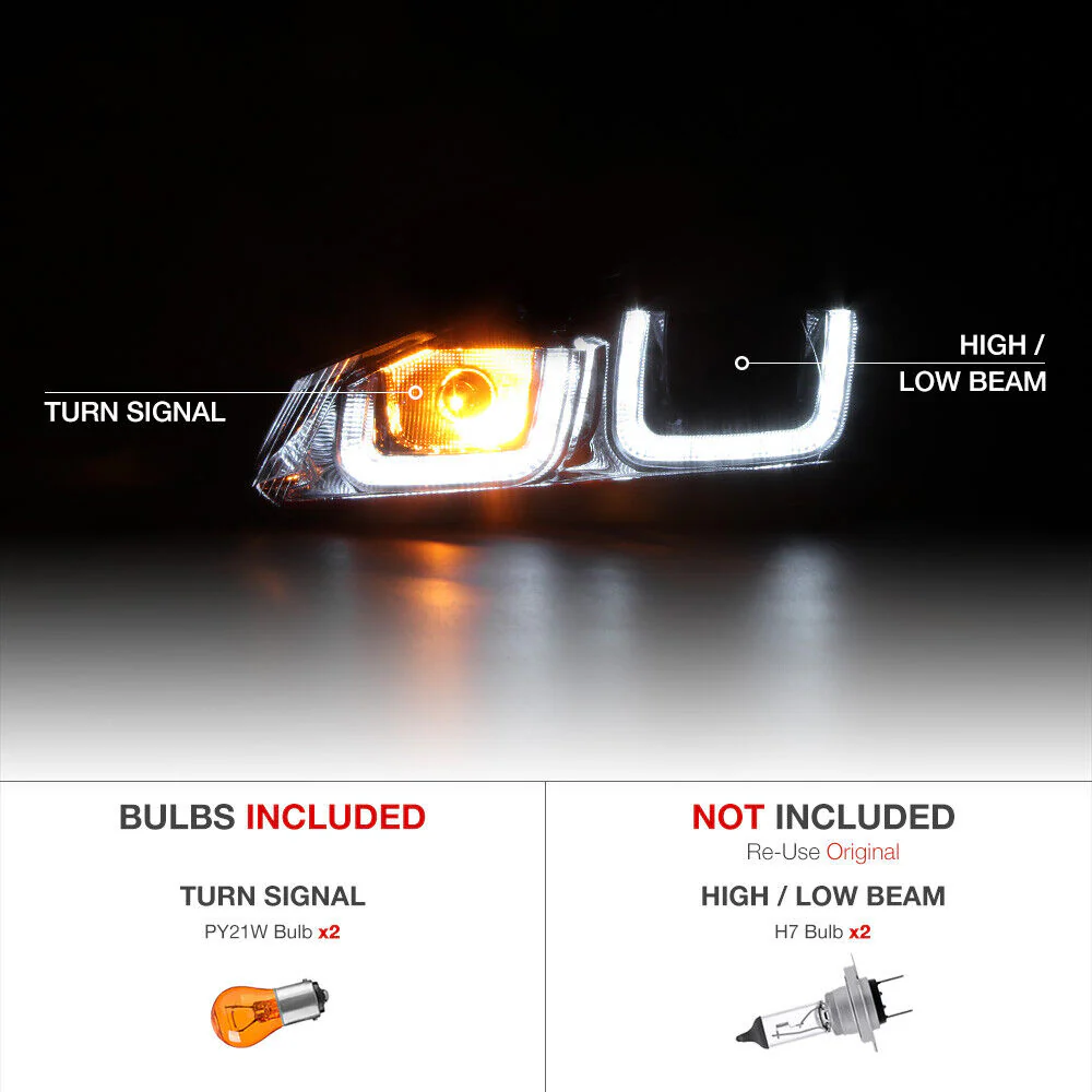 For 2010-2014 Volkswagen MK6 GTI GOLF Sportwagon OLED Neon Tube Red Headlights Pair - Image 3