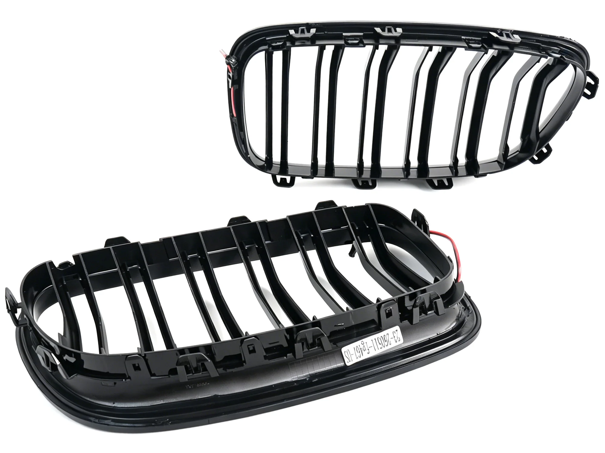 For 2010-2016 BMW 5 Series F10 F11 Front LED Kidney Grille Bumper Upper Grill Gloss Black - Image 9