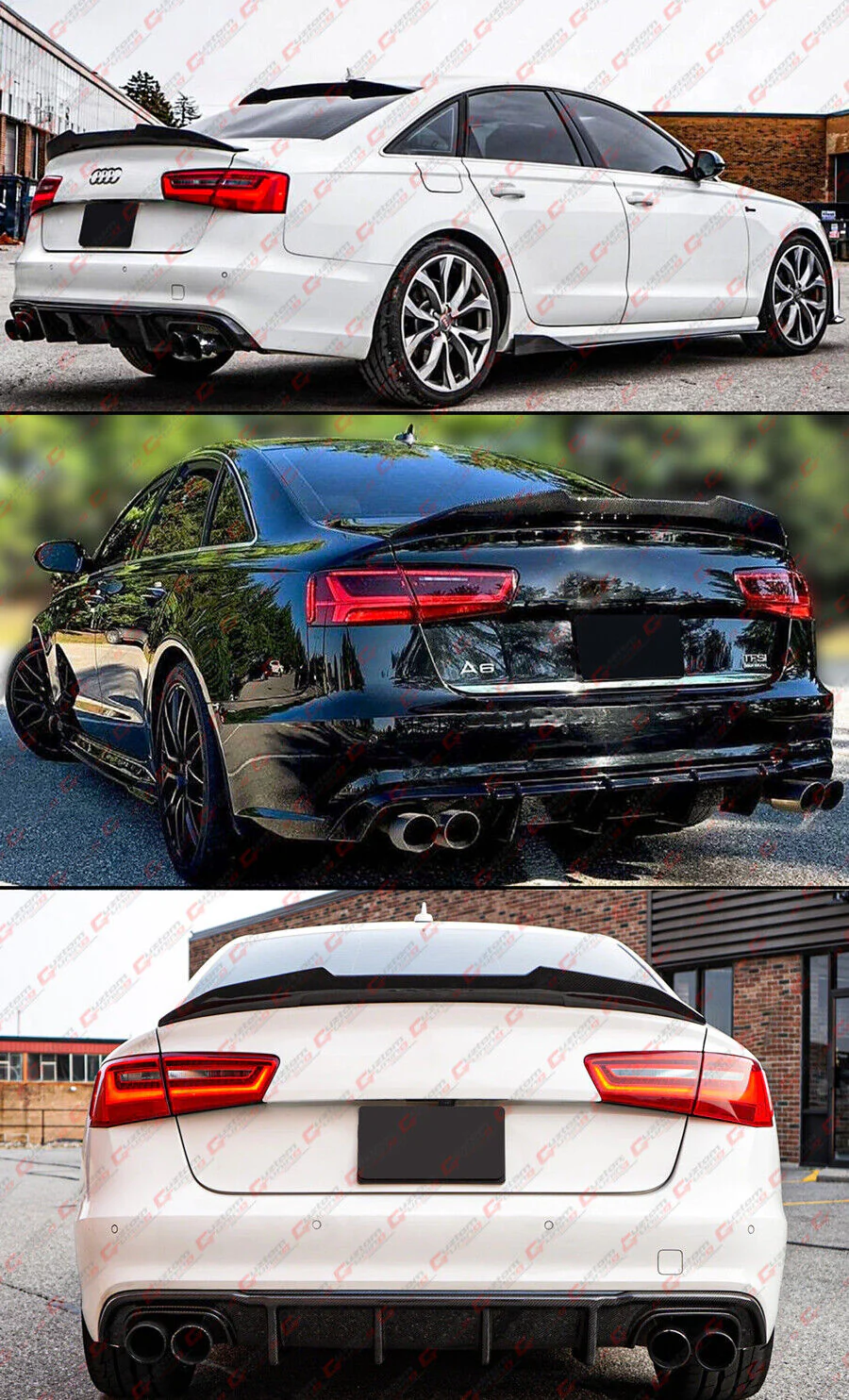For 2012-2018 Audi A6 S6 C7 PSM Style Real Carbon Fiber Rear Trunk Spoiler Wing - Image 4