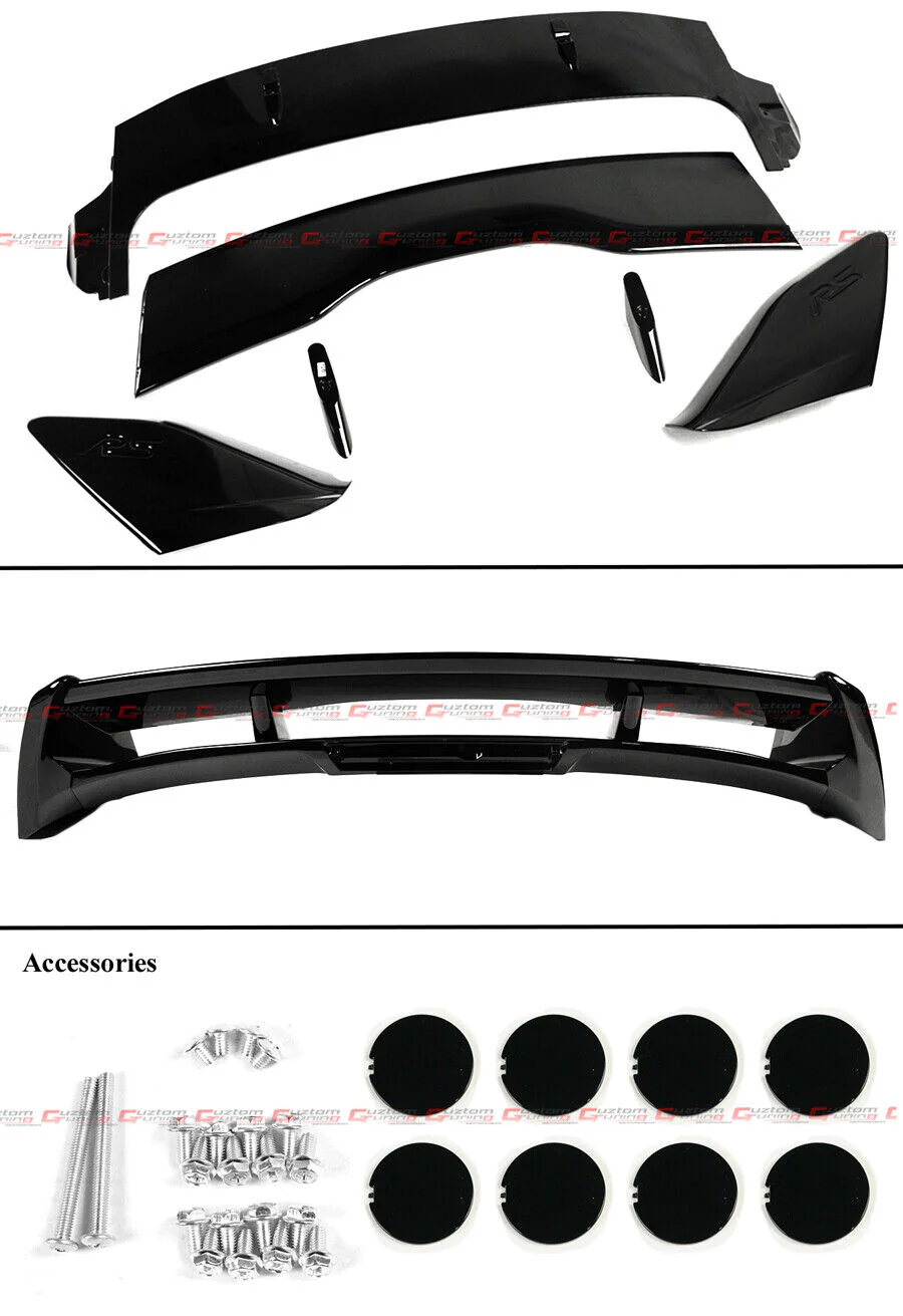 For 2012-2018 Ford Focus Hatchback MK3 ST R Style Gloss Black Roof Wing Spoiler - Image 2