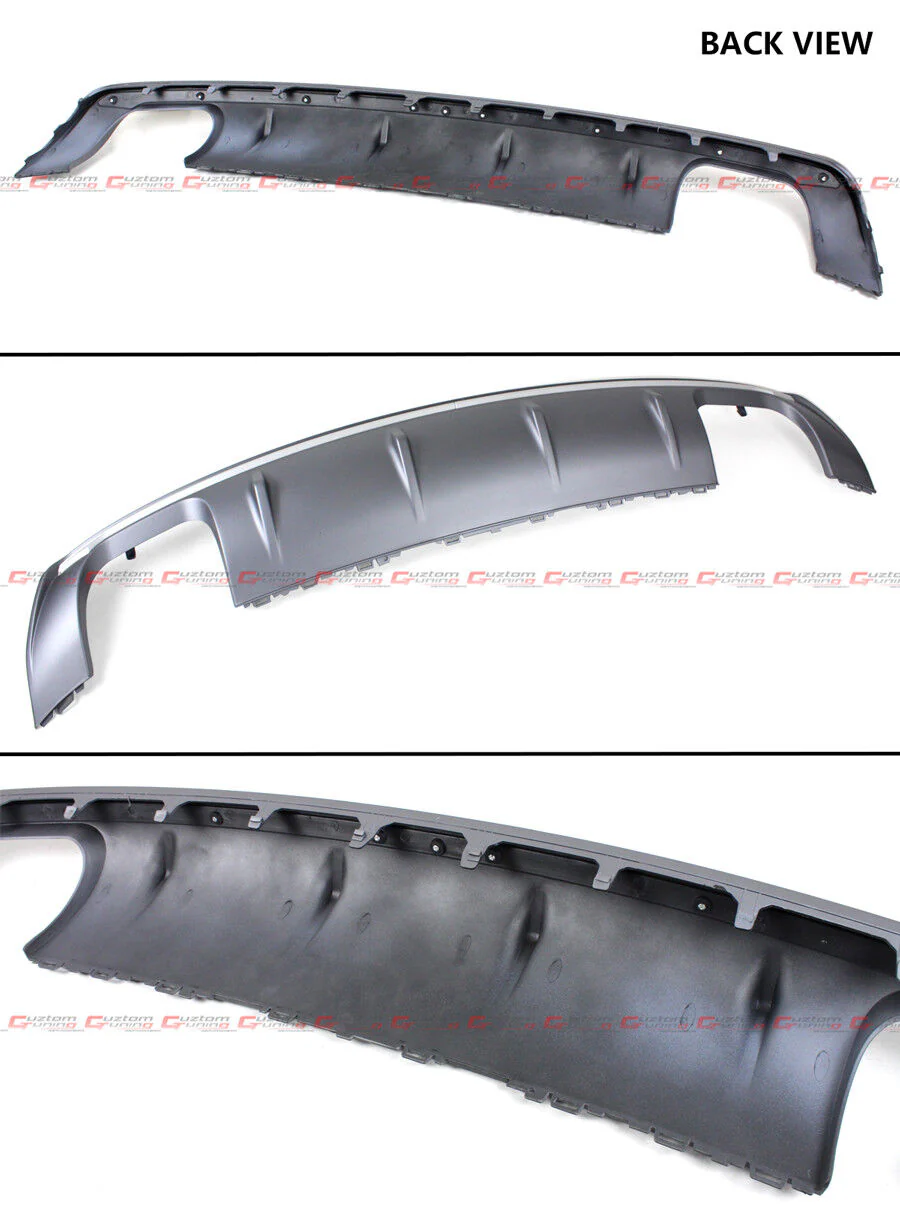 For 2013-2016 Audi A3 Non-Sline 8V Sedan S3 Style Quad Exhaust Shark Fin Rear Bumper Diffuser Valance - Image 2