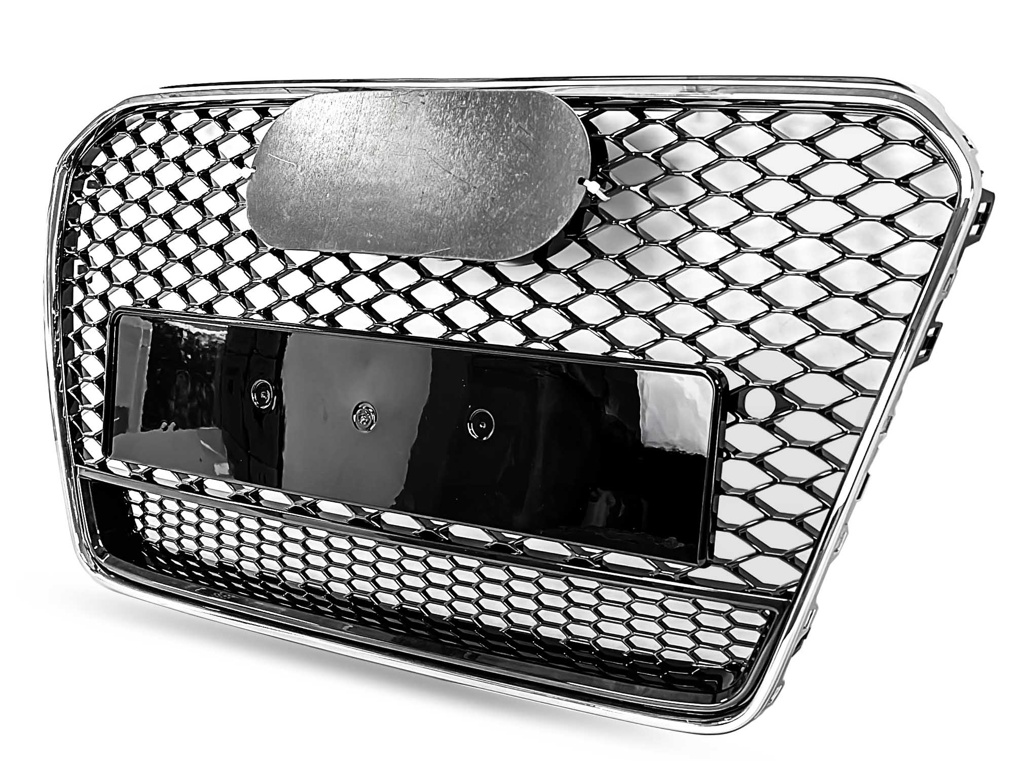 For 2013-2016 AUDI A5 S5 RS5 Front Bumper Honeycomb Grille Grill + Chrome Frame - Image 6