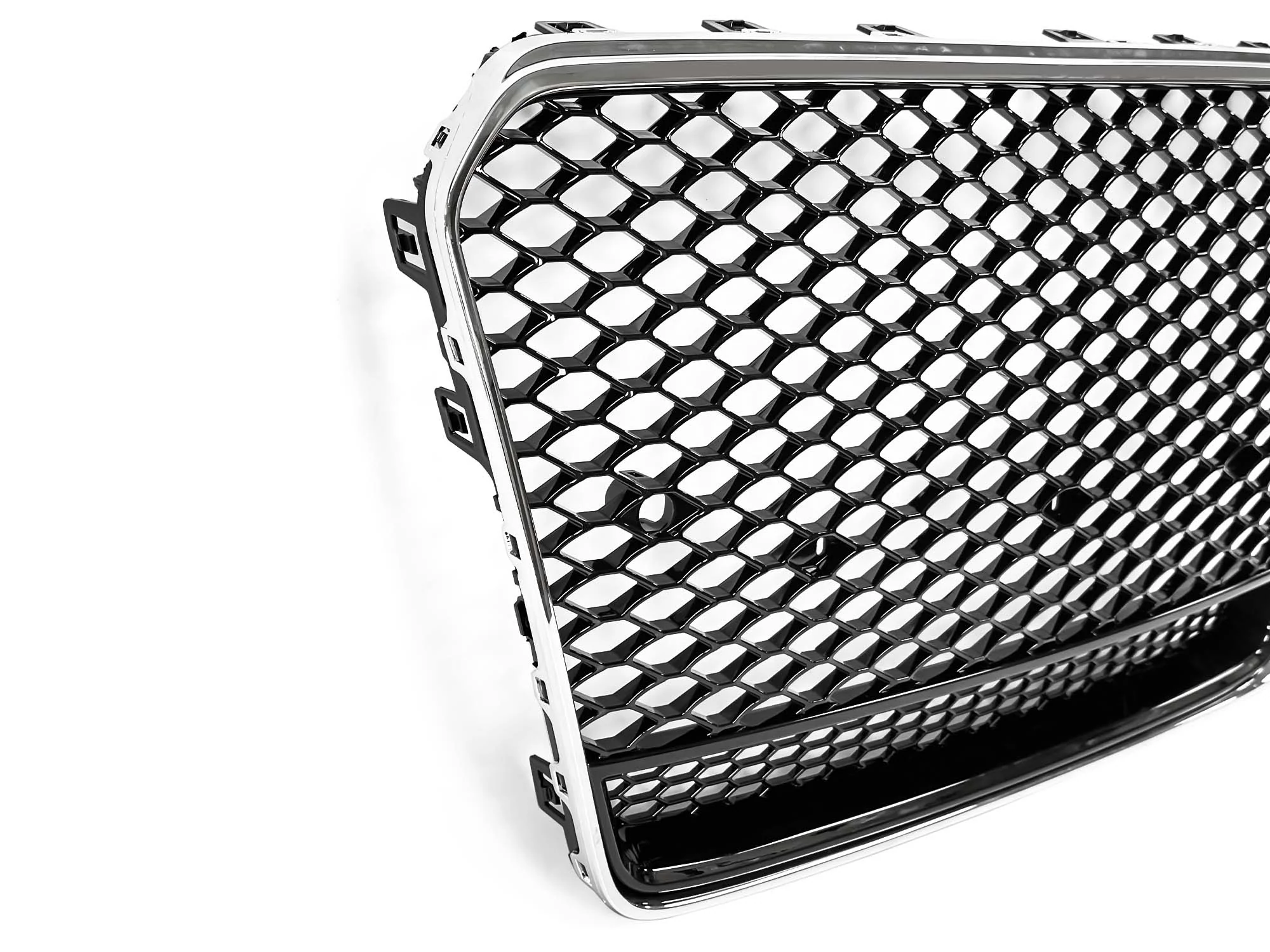 For 2013-2016 AUDI A5 S5 RS5 Front Bumper Honeycomb Grille Grill + Chrome Frame - Image 8