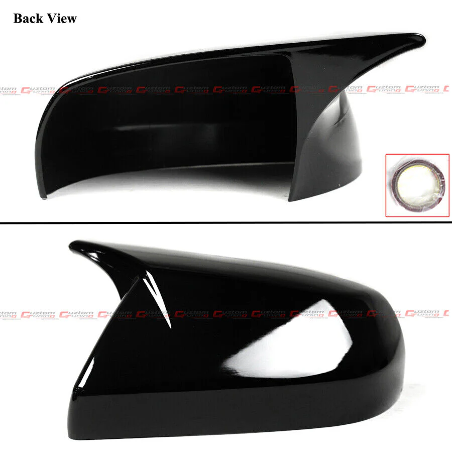 Stick-On For Cadillac 13-19 ATS Sedan & 20-25 CT4 M Style Gloss Black Mirror Cover Cap - Image 3