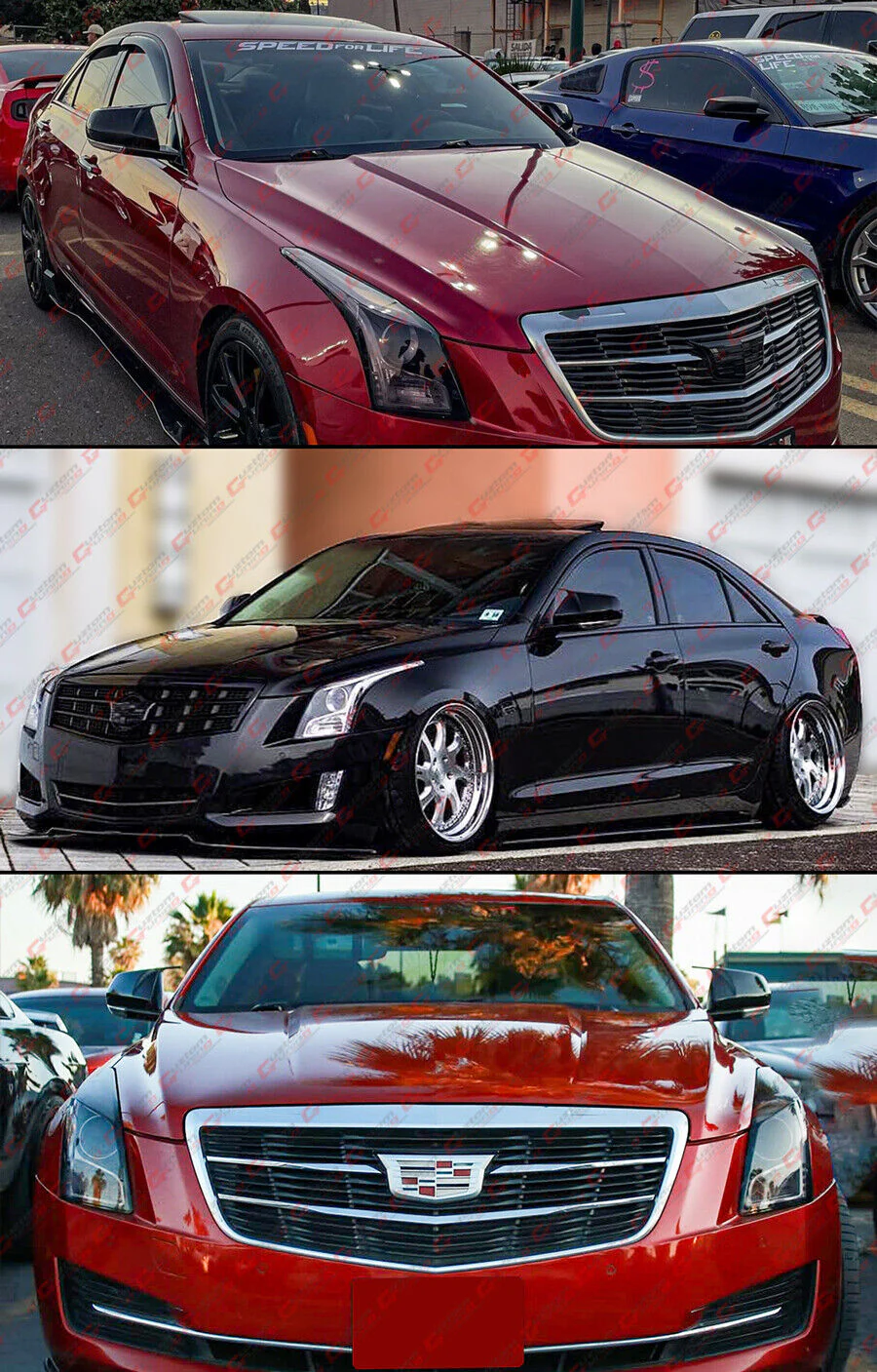 Stick-On For Cadillac 13-19 ATS Sedan & 20-25 CT4 M Style Gloss Black Mirror Cover Cap - Image 5