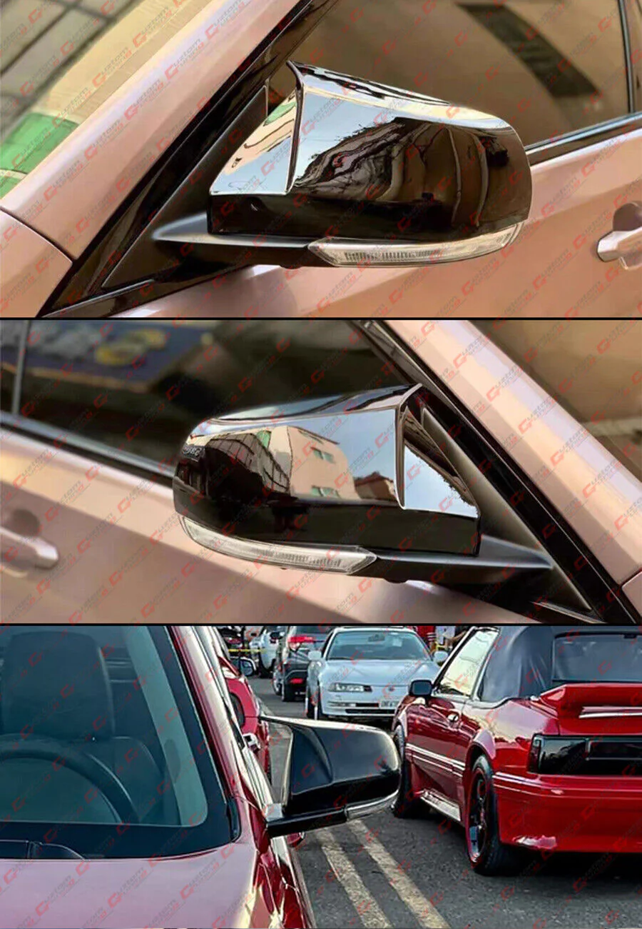 Stick-On For Cadillac 13-19 ATS Sedan & 20-25 CT4 M Style Gloss Black Mirror Cover Cap - Image 6