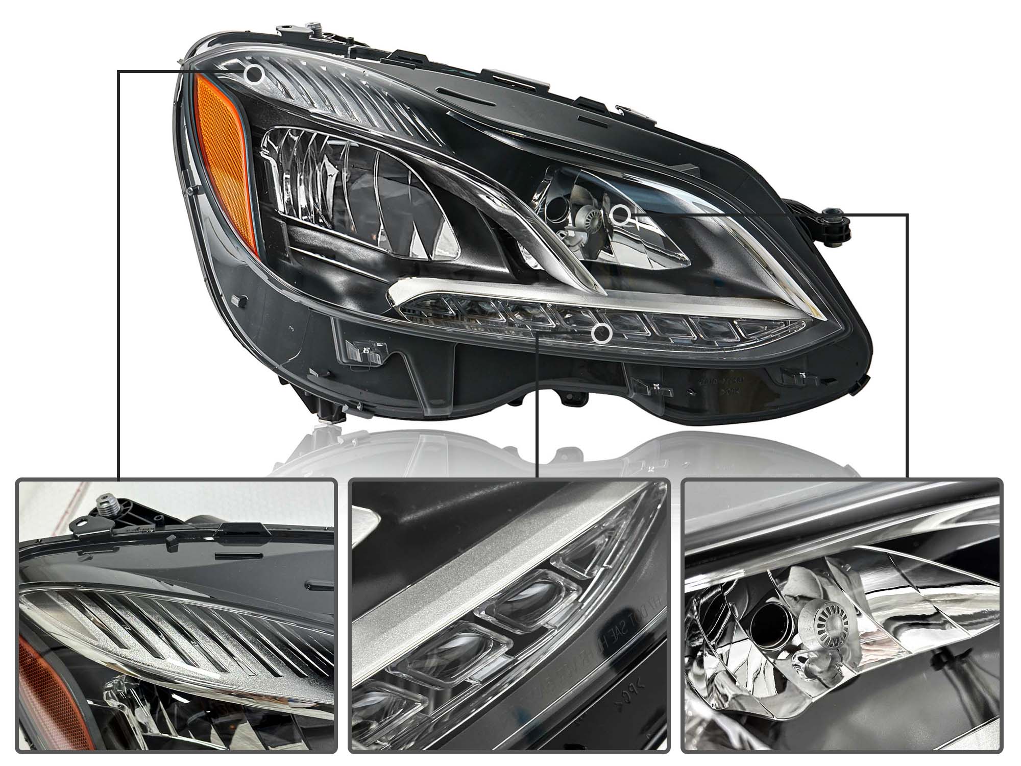 RH Halogen Headlight Fits Mercedes-Benz E-Class W212 Sedan/Wagon 2014-2016 - Image 13