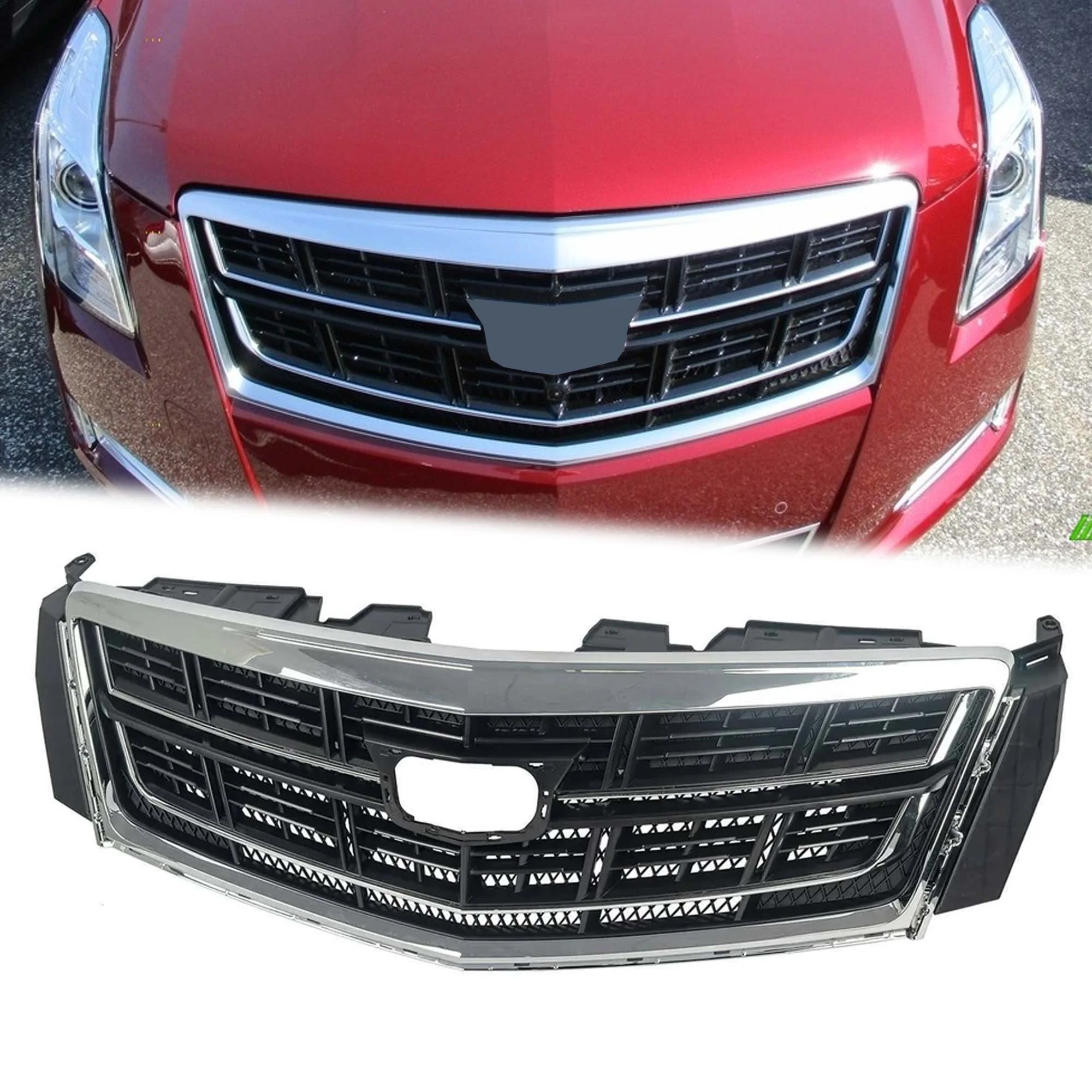 Chrome Front Upper Grille For Cadillac XTS 2013-2017 w/o Camera - Image 2