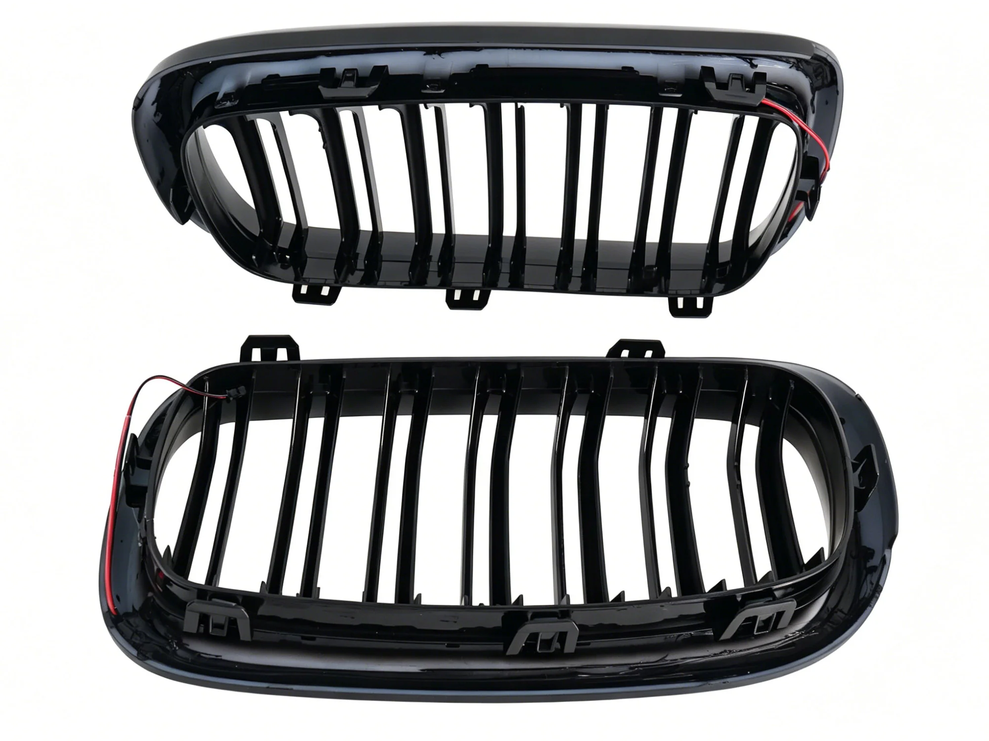For 2014-2018 BMW X5 F15 X6 F16 Gloss Black LED Light Front Kidney Grille Upper Grill Radiator - Image 10