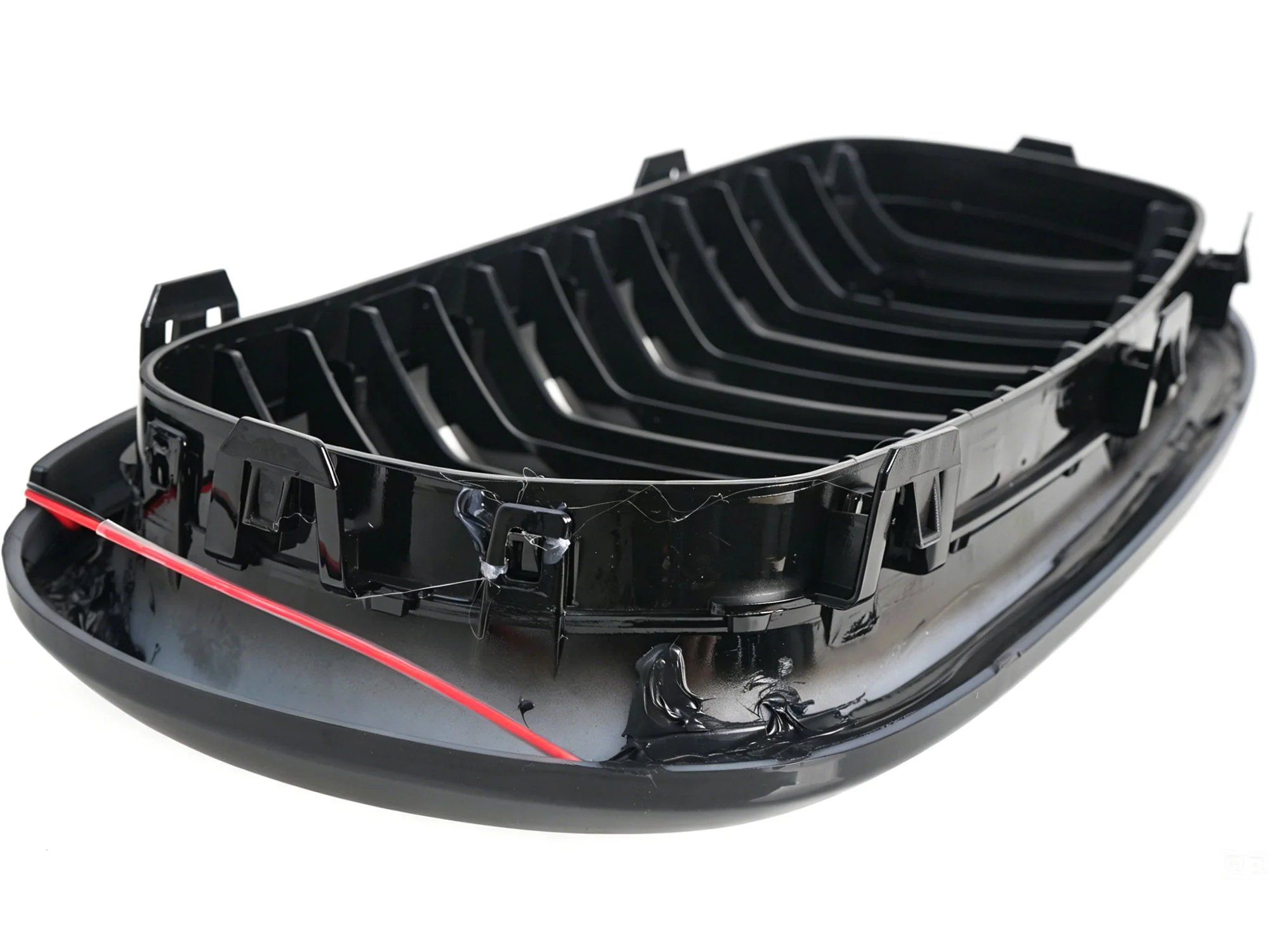For 2014-2018 BMW X5 F15 X6 F16 Gloss Black LED Light Front Kidney Grille Upper Grill Radiator - Image 12