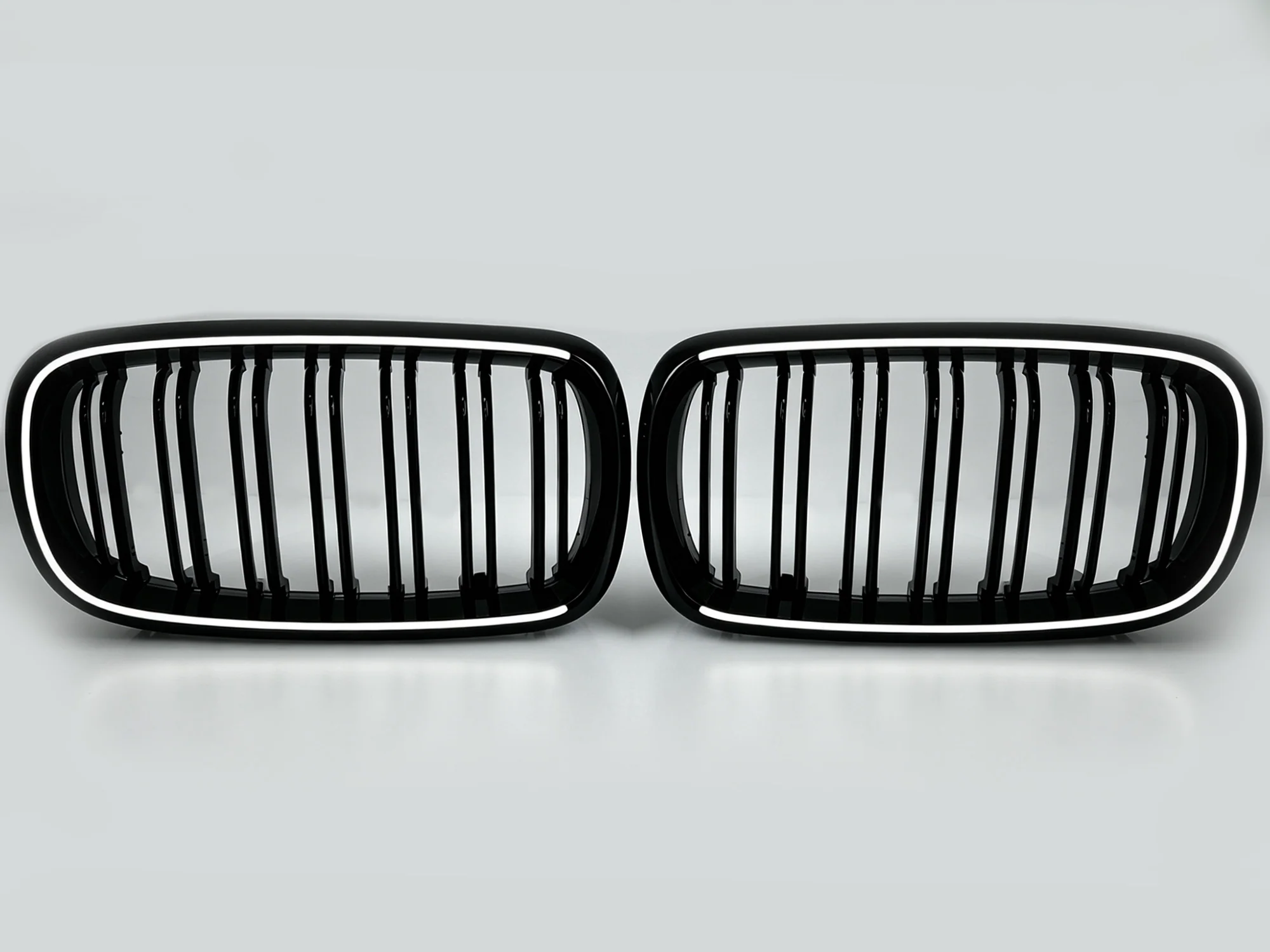 For 2014-2018 BMW X5 F15 X6 F16 Gloss Black LED Light Front Kidney Grille Upper Grill Radiator - Image 4