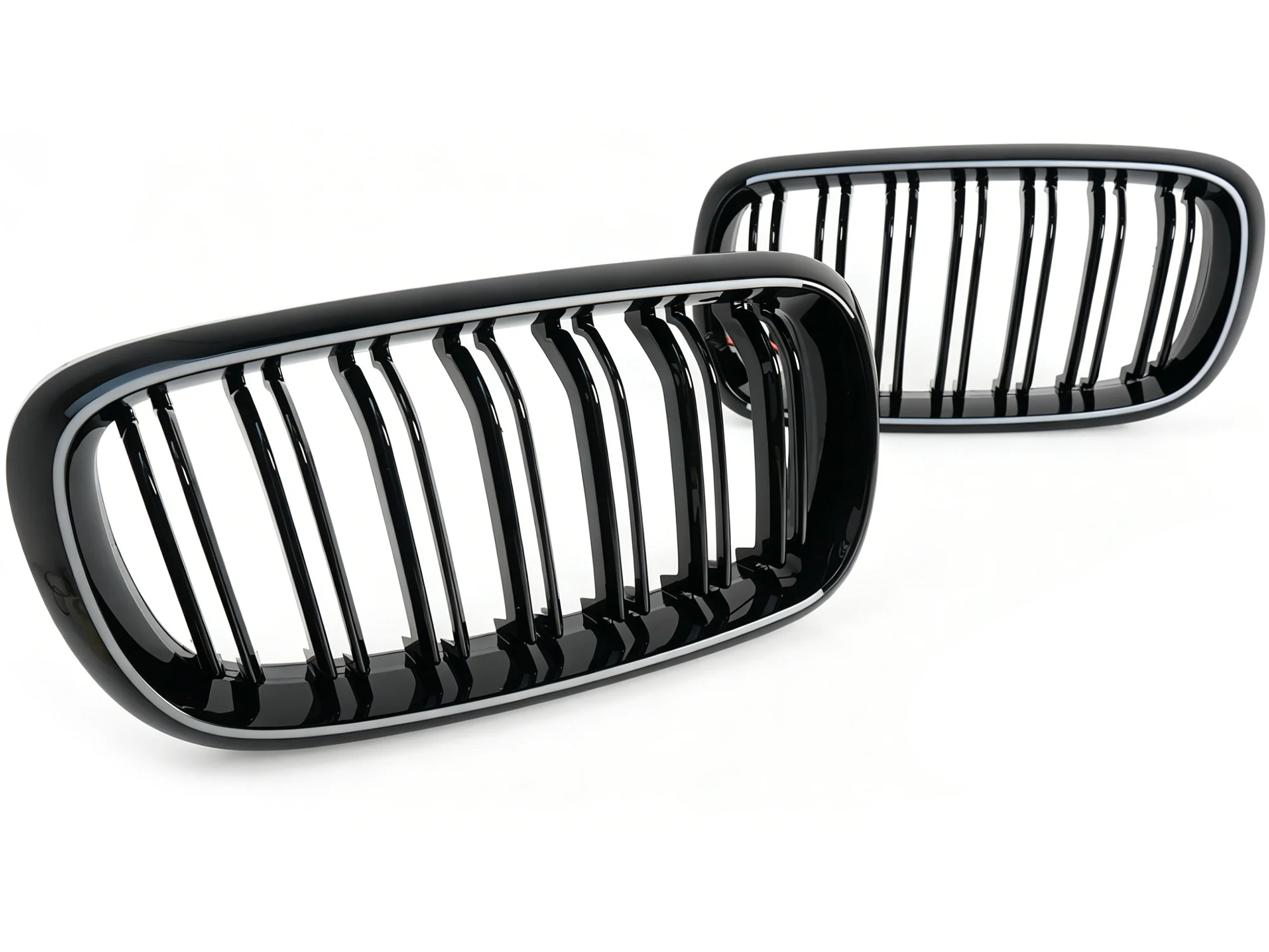 For 2014-2018 BMW X5 F15 X6 F16 Gloss Black LED Light Front Kidney Grille Upper Grill Radiator - Image 7