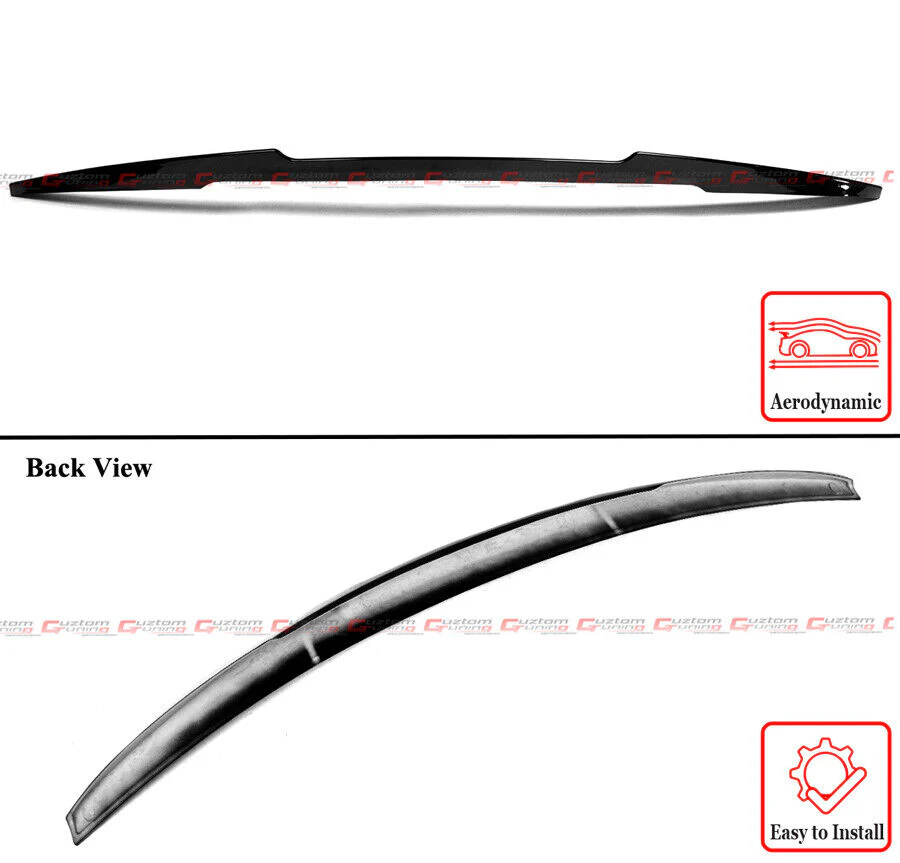 For 2014-2019 Toyota Corolla Sedan Gloss Black Highkick Rear Trunk Spoiler Wing - Image 3