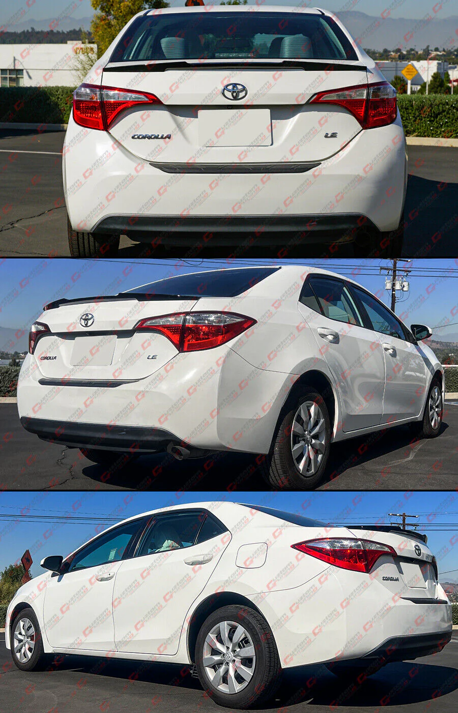For 2014-2019 Toyota Corolla Sedan Gloss Black Highkick Rear Trunk Spoiler Wing - Image 5