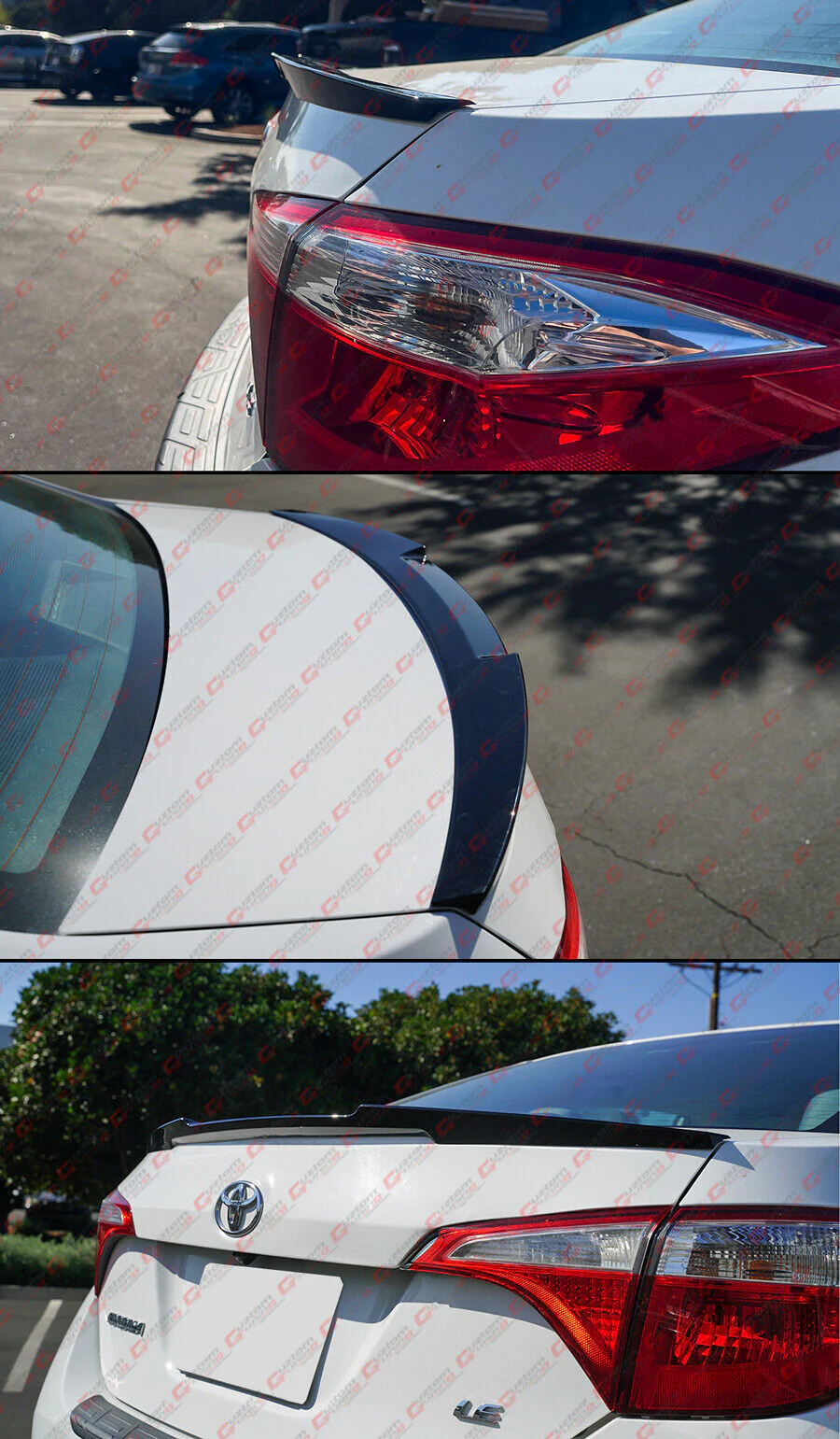For 2014-2019 Toyota Corolla Sedan Gloss Black Highkick Rear Trunk Spoiler Wing - Image 6
