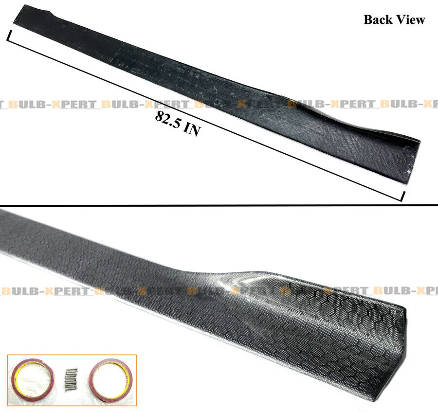 For 2014-2024 Infiniti Q50 Honeycomb Carbon Fiber Side Skirt Extension - Image 2
