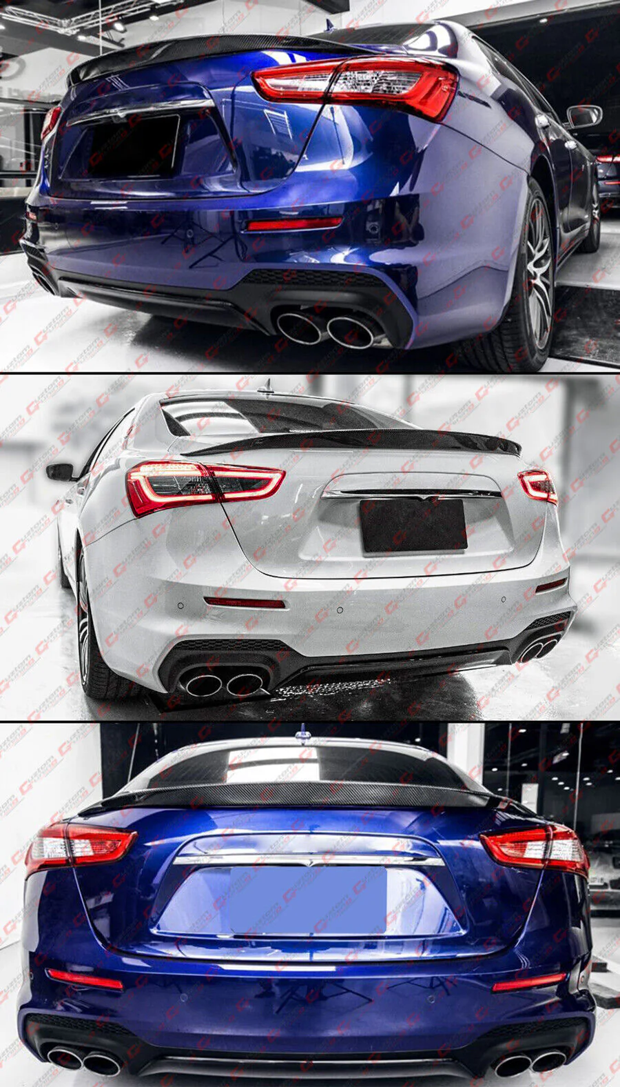 For 2014-2024 Maserati Ghibli FD Style Sleek Real Carbon Fiber Trunk Spoiler Wing - Image 4