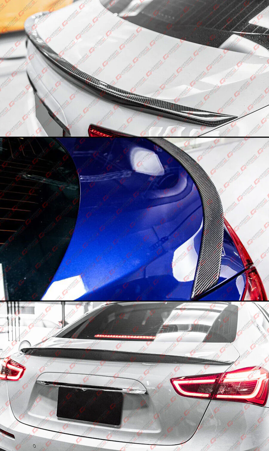 For 2014-2024 Maserati Ghibli FD Style Sleek Real Carbon Fiber Trunk Spoiler Wing - Image 5