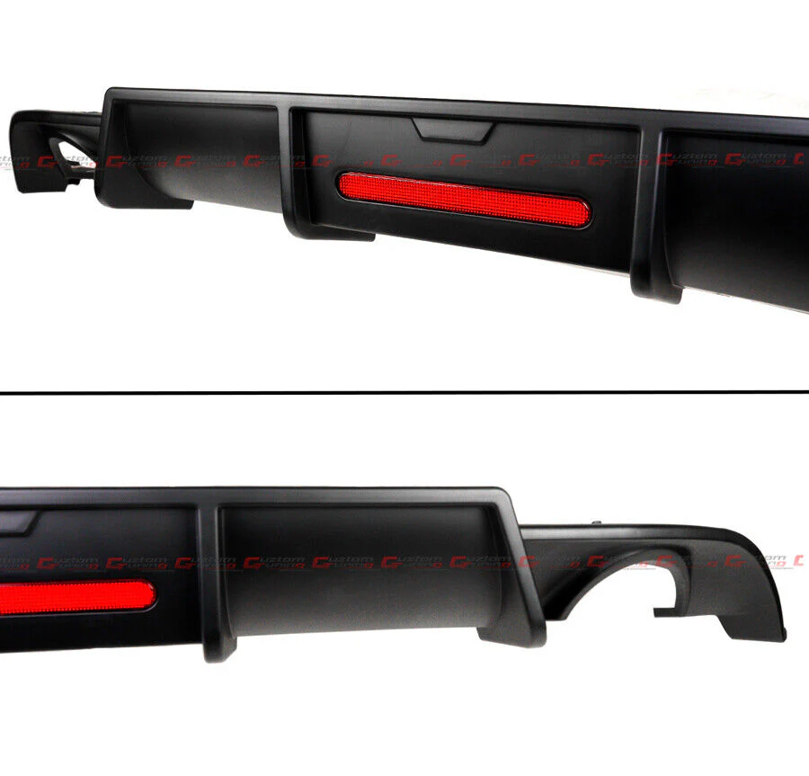 For 2015-2017 VW Golf GTI MK7 V Style Matte Black Rear Bumper LED Shark Fin Diffuser - Image 3