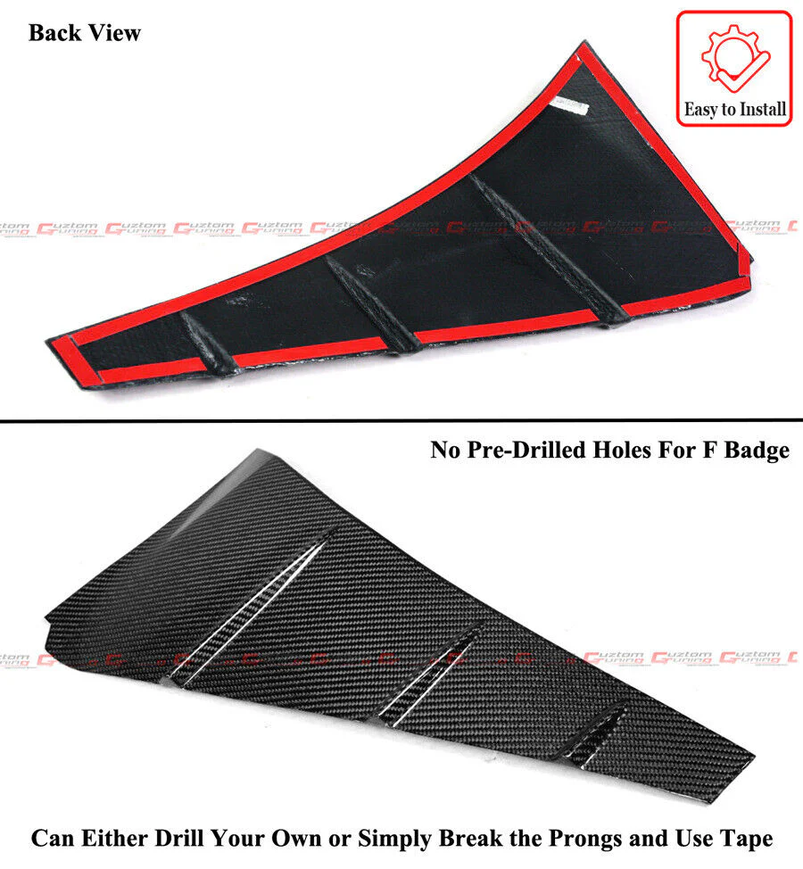 For 2015-2018 Lexus RC-F Real Carbon Fiber Front Fender Side Vent Cover Garnish Trims - Image 2