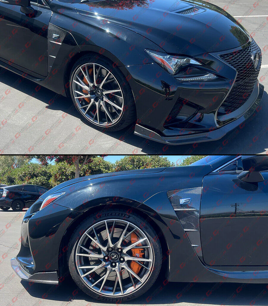 For 2015-2018 Lexus RC-F Real Carbon Fiber Front Fender Side Vent Cover Garnish Trims - Image 4